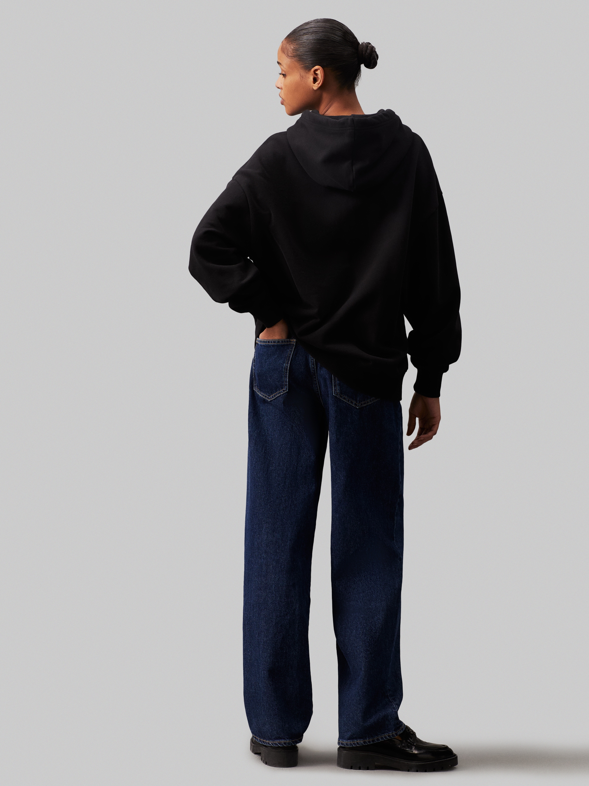 Calvin Klein Jeans Longsweatshirt »WOVEN LABEL OVERSIZED HOODIE«, mit Logopatch
