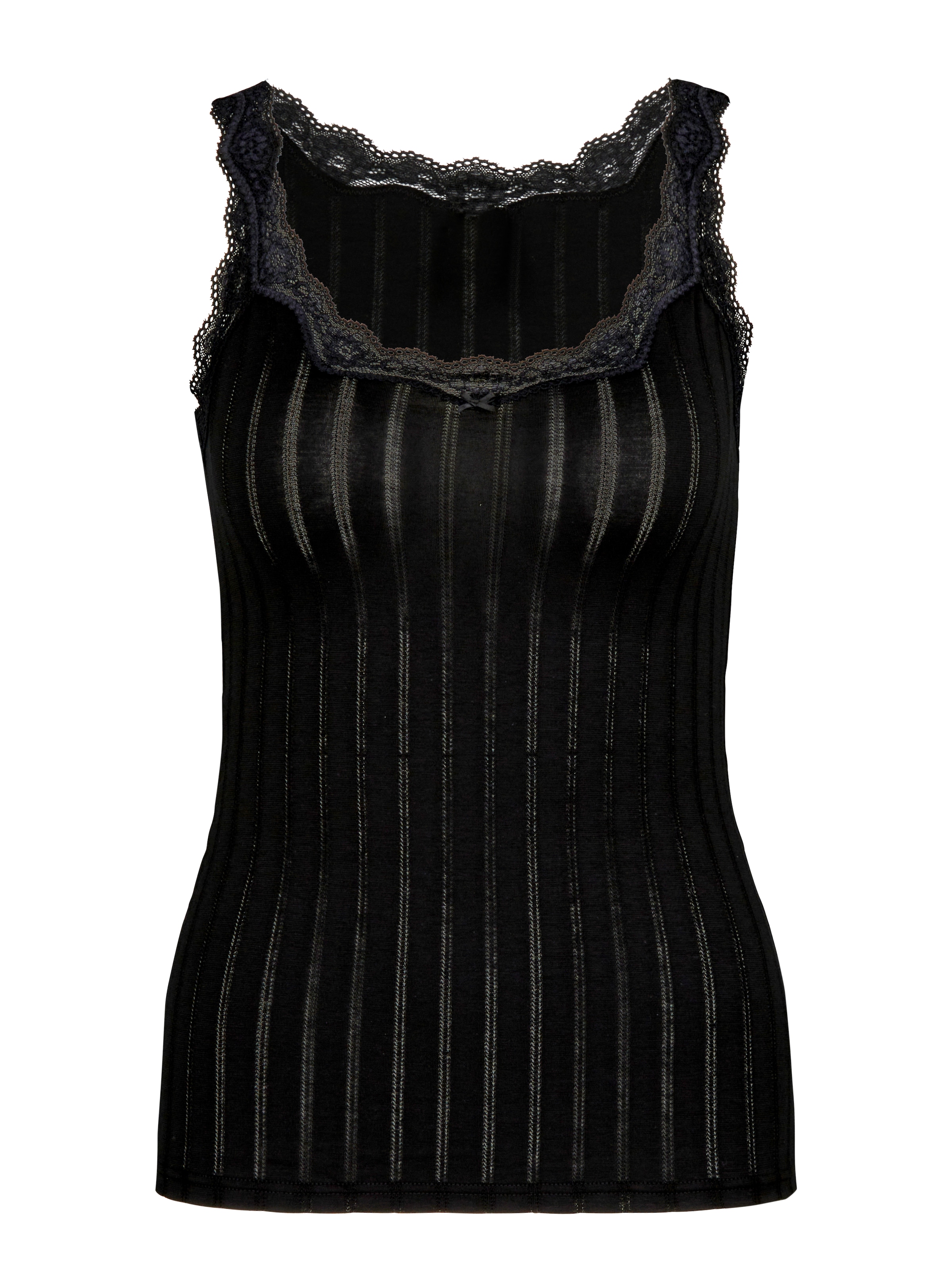 CALIDA Tanktop »Etude Toujours«, zarte Spitze, Nadelstreifen-Design, Cotton-Mix, elastisch