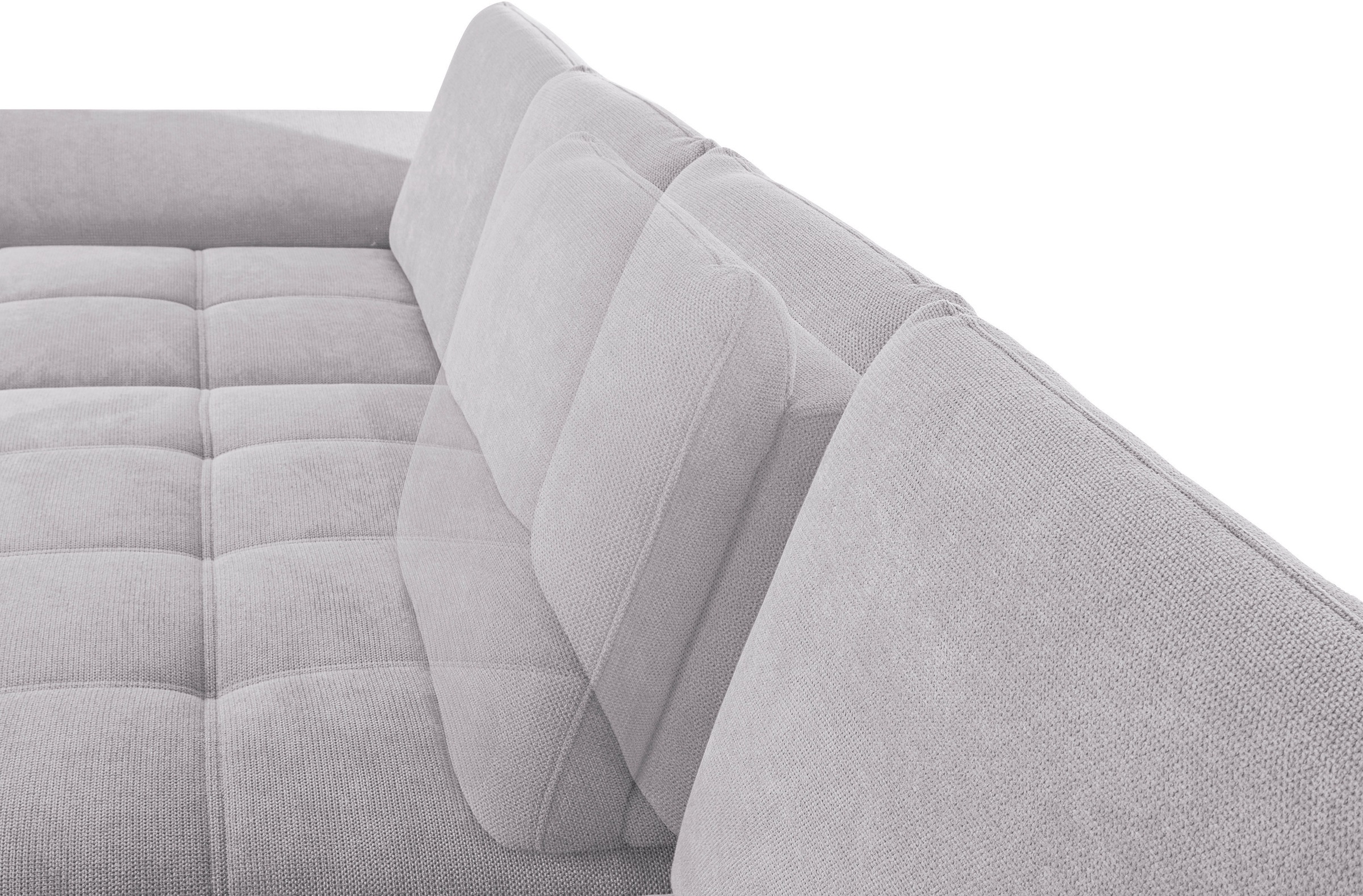 Places of Style Wohnlandschaft »Costello U-Form, mit Sitztiefenverstellung, Armteilverstellung und«, 3 Nierenkissen, optional Bettfunktion und Bettkasten