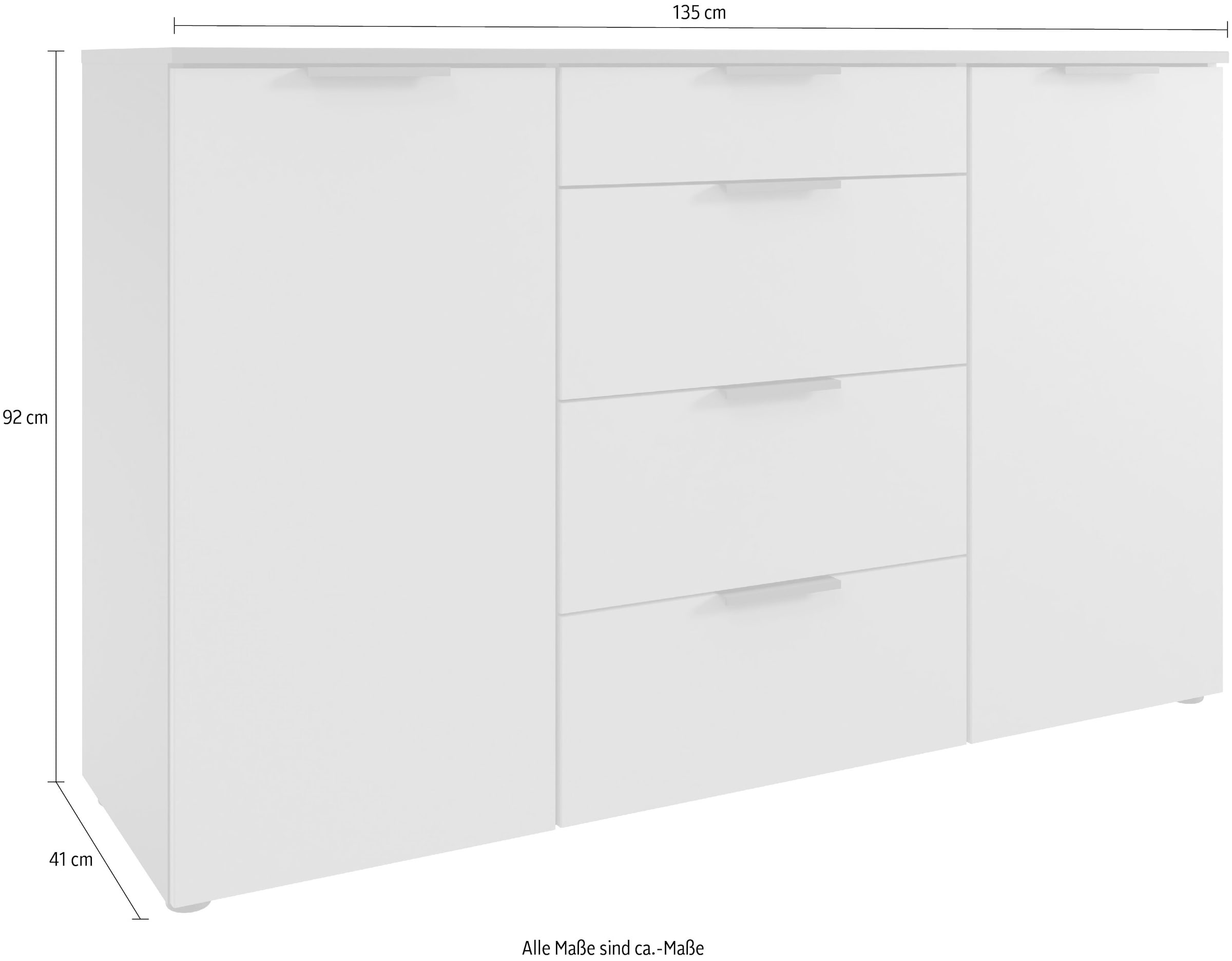 Wimex Kombikommode »Oxford by fresh to go, mit Schubladen, in 2 Grössen«, (81 oder 135cm breit, 92cm hoch, 41cm tief), Mit Soft-close Beschlägen, Kommode Made in Germany
