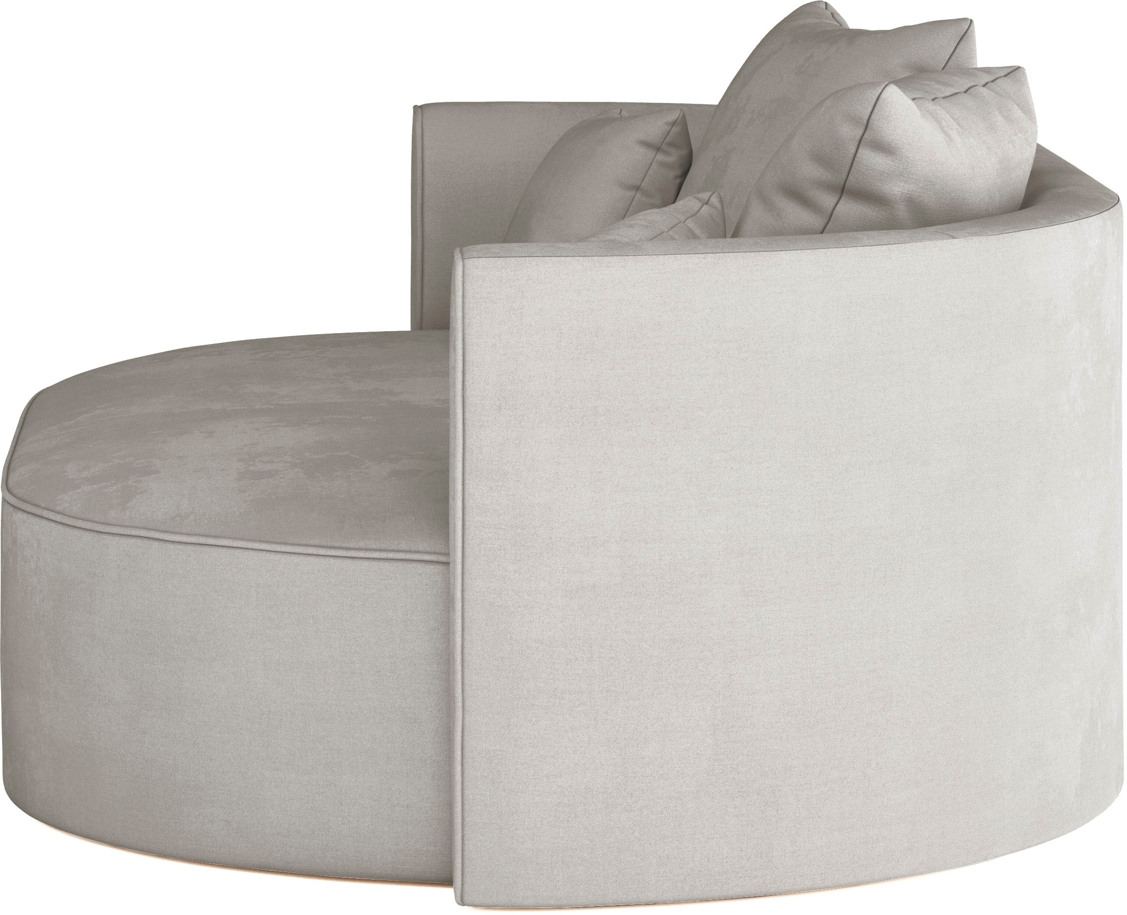LeGer Home by Lena Gercke 2,5-places »ISALIE, rundes Loungesofa, mit Kissen, perfekt gepolstert« moderne Stoffe, mit 4 Zierkissen, extra grosse Sitzfläche