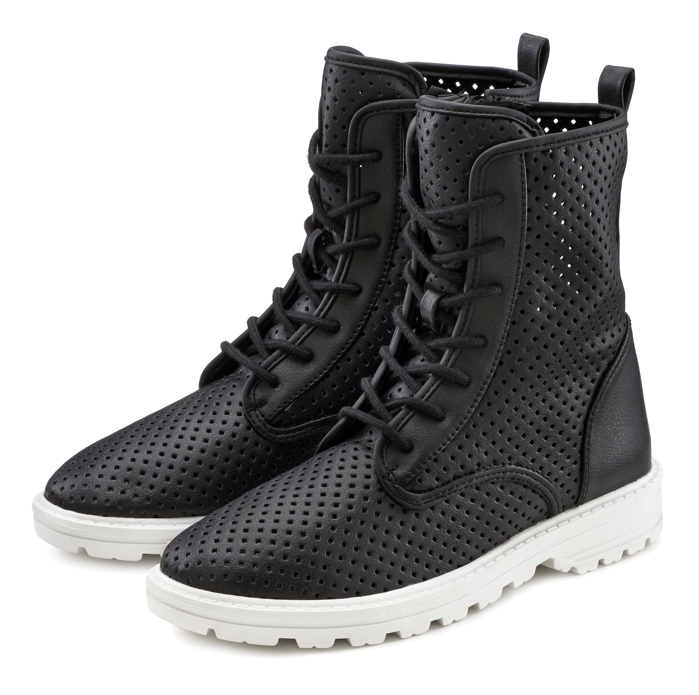 Image of LASCANA Stiefelette zum Schnüren mit modischen Cut-Outs, Stiefel, Boots, High-Sneaker