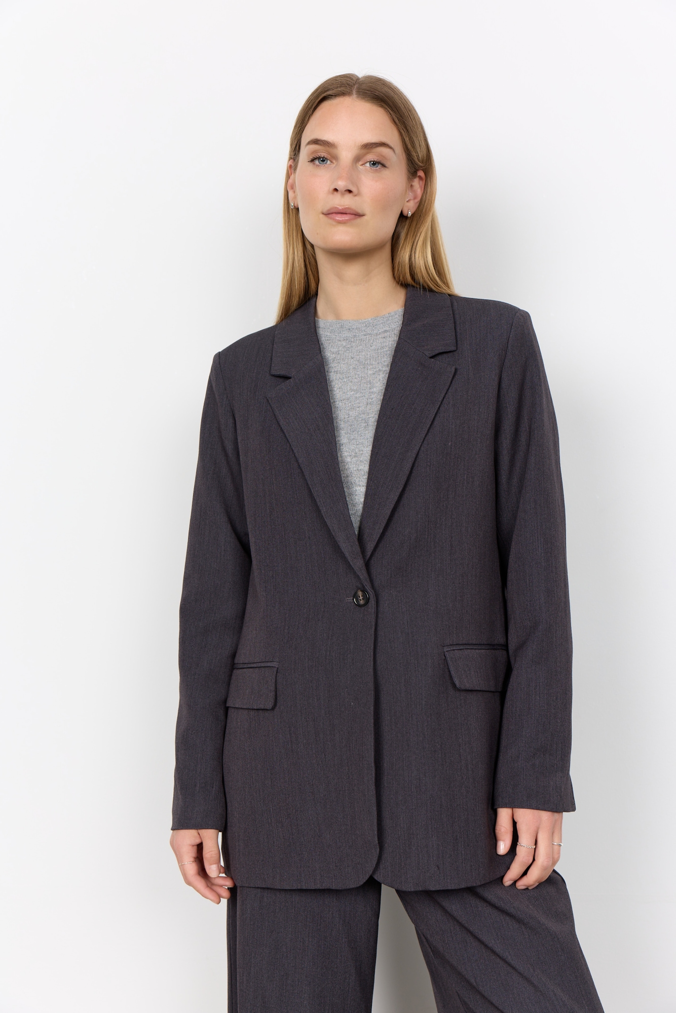 Image of soyaconcept Longblazer "SC-ANN 2" Materialmix mit Stretch