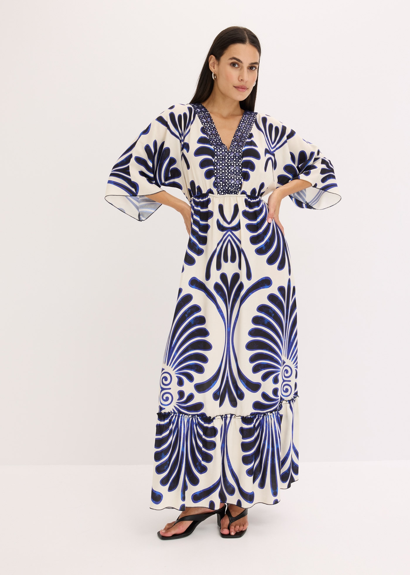 bonprix Maxi robe 1 tlg. für Frühling und Sommer, aus Viskose, Oversize Passform, mit Druck