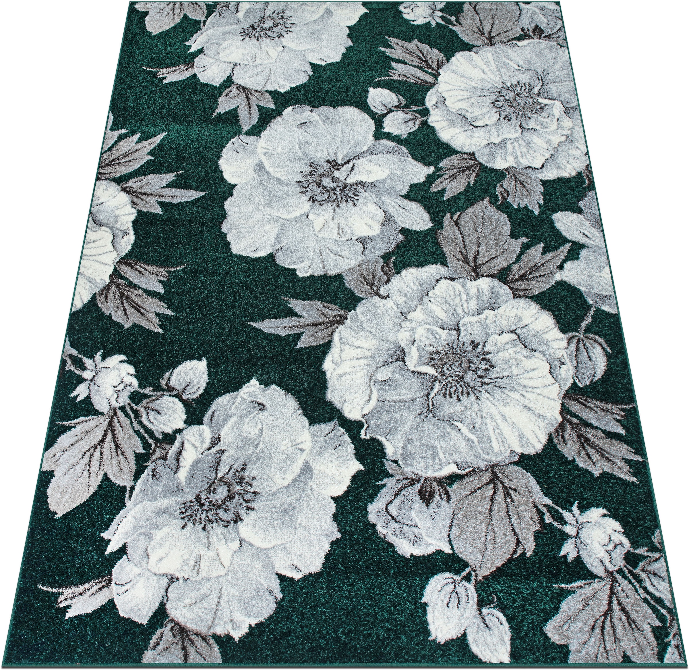 GOODproduct Teppich »Florent, Blumen Design, Vintage« rechteckig 9 mm Höhe Floral, detailreiche Blüten, Botanical, elegant, Wohnzimmer