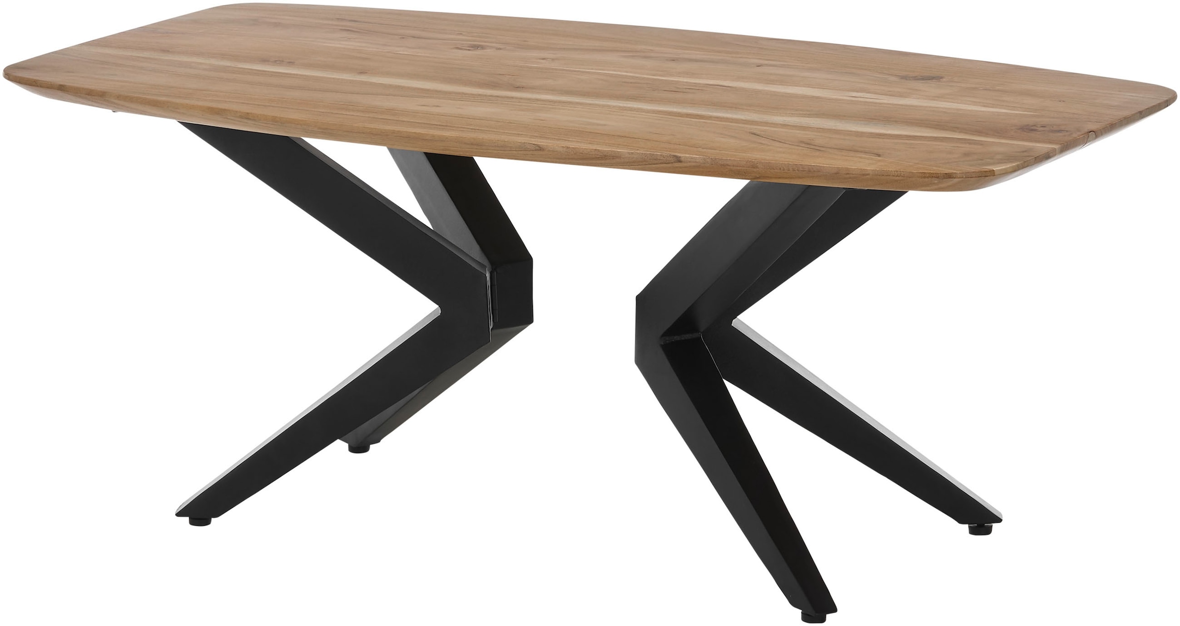 Image of Stolkom Couchtisch "Bill Wohnzimmertisch Akazie Massivholz, BxHxT 110x45x60 cm" Schweizer Kante, Industrial Style Akazie Massivholz