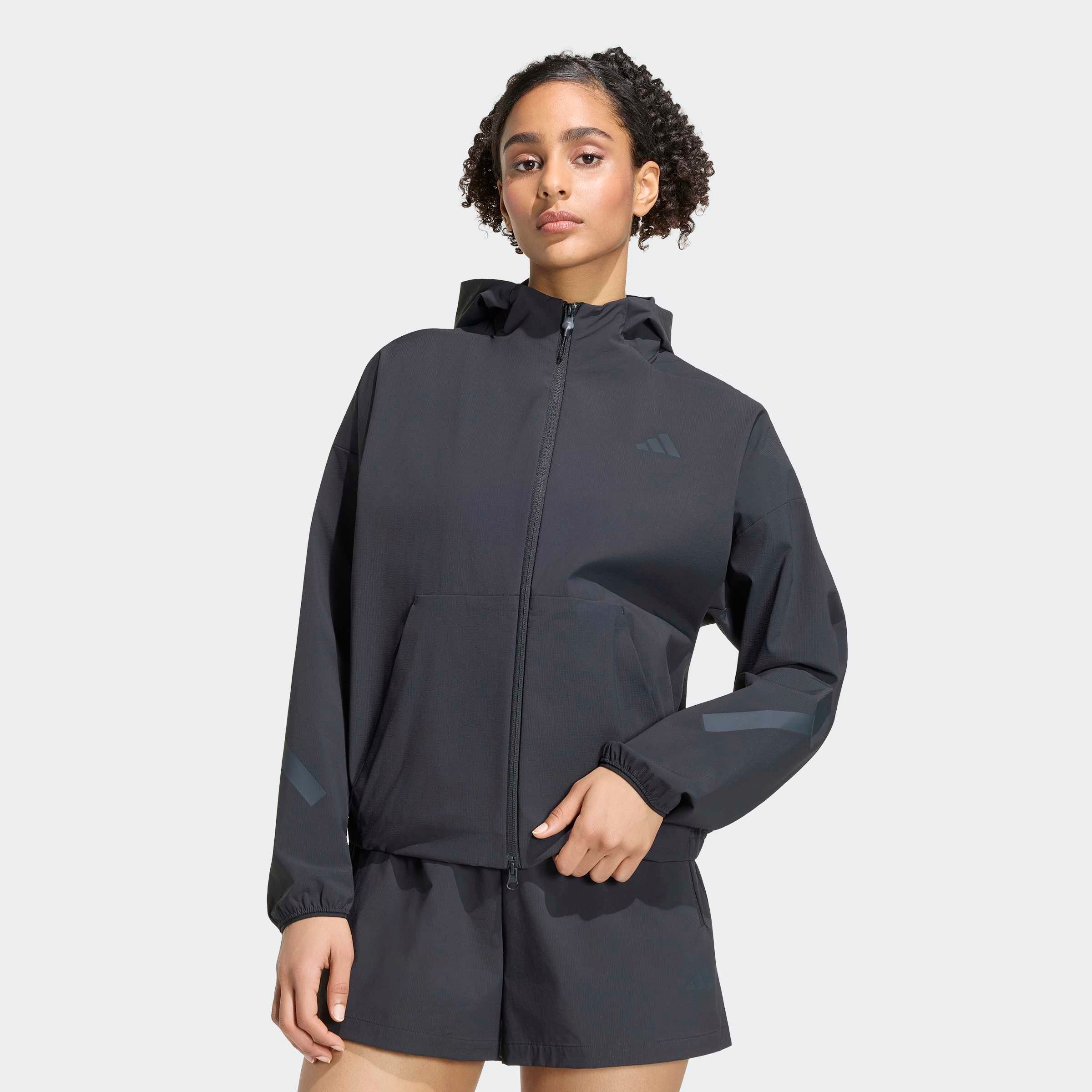 Image of adidas Sportswear Kapuzensweatjacke "ADIDAS Z.N.E. WOVEN TRACK" mit Reissverschluss, aus Polyamid und Elasthan, in normaler Länge