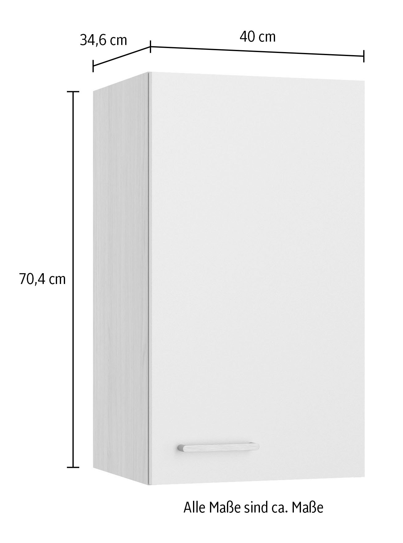 KOCHSTATION Armoire suspendue »KS-Lucy« Breite 40 cm, mit 1 Tür, 2 Einlegeböden, Soft-Close