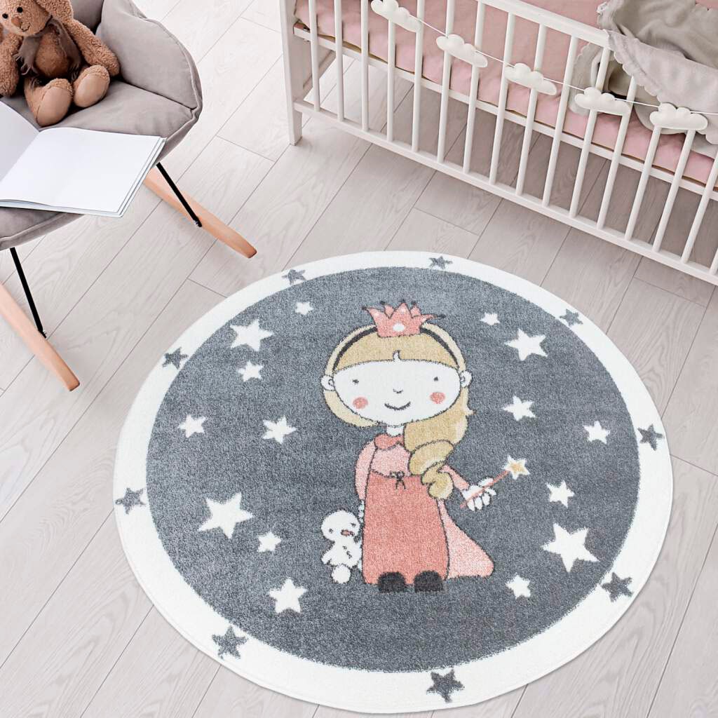 Image of Carpet City Kinderteppich "ANIME893" rund 11 mm Höhe Kinderzimmer Teppich Modern mit lustigen Cartoon-Figuren, Multi