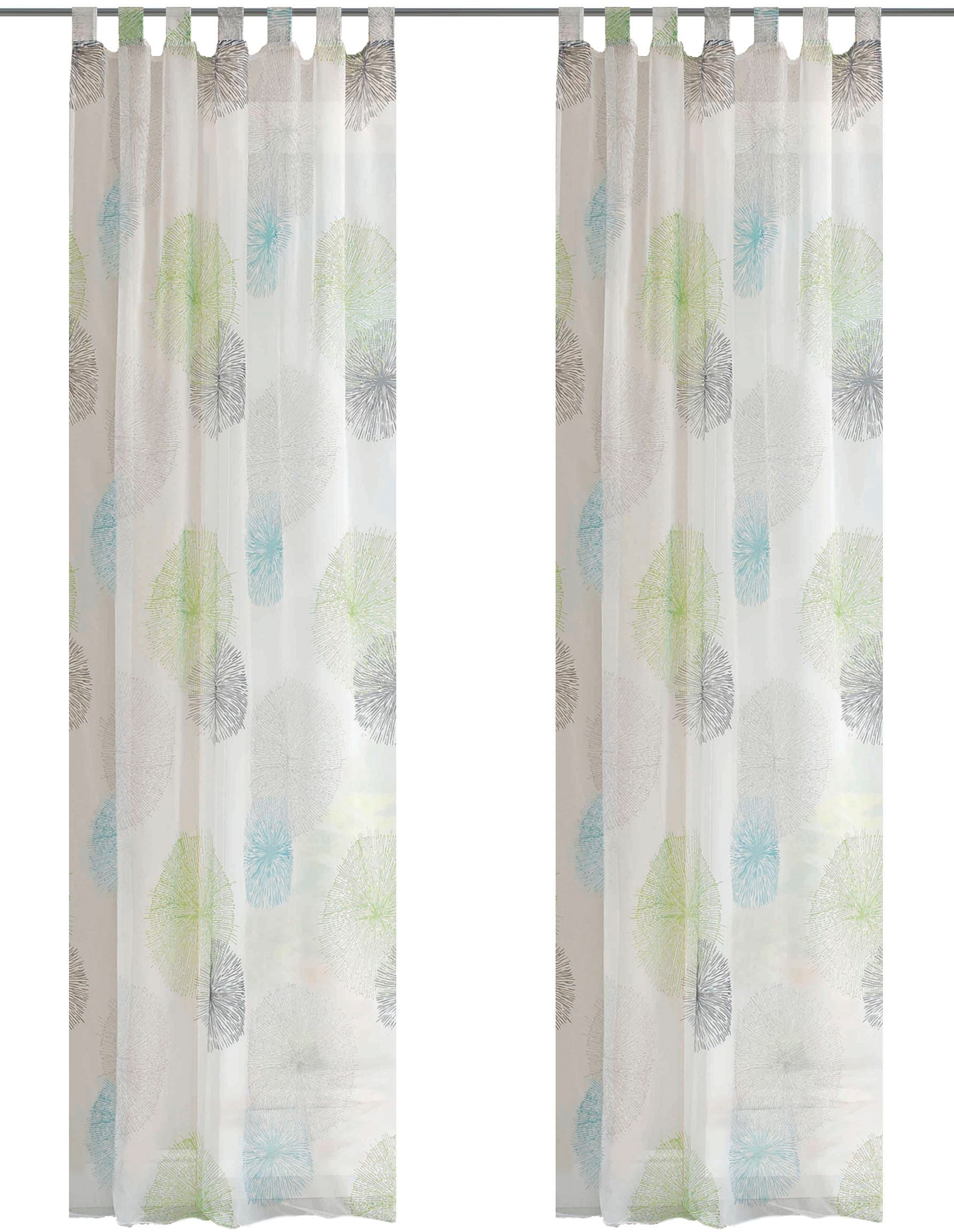 Image of HOME WOHNIDEEN Vorhang "RAWLINS" Schlaufen 2 Stk. tlg. 2er Pack Schlaufenschal RAWLINS bedruckt