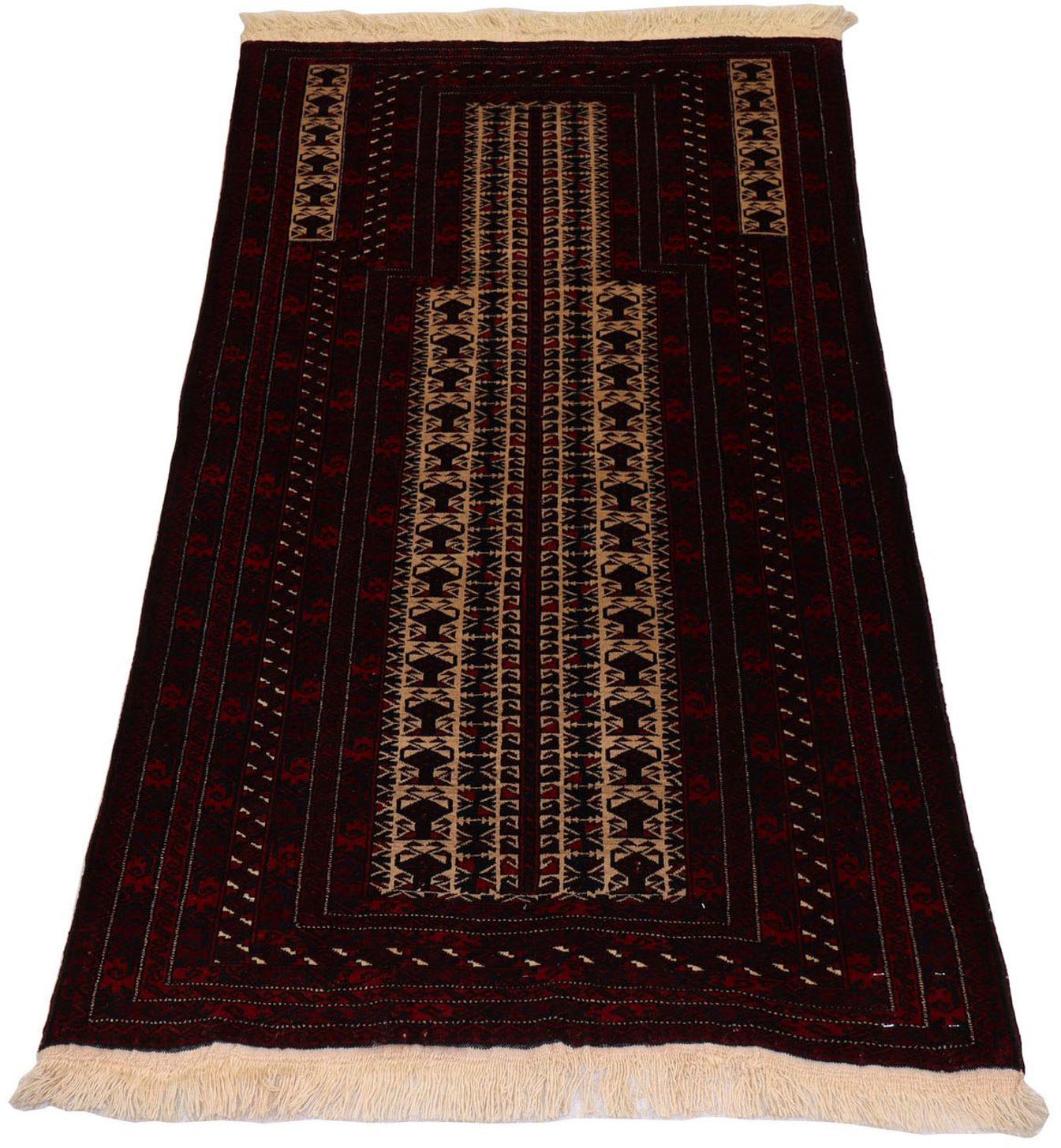 Image of morgenland Wollteppich »Afghan Durchgemustert Rosso scuro 150 x 95 cm«, rechteckig, 0,7 mm Höhe, Handgeknüpft bei Ackermann Versand Schweiz