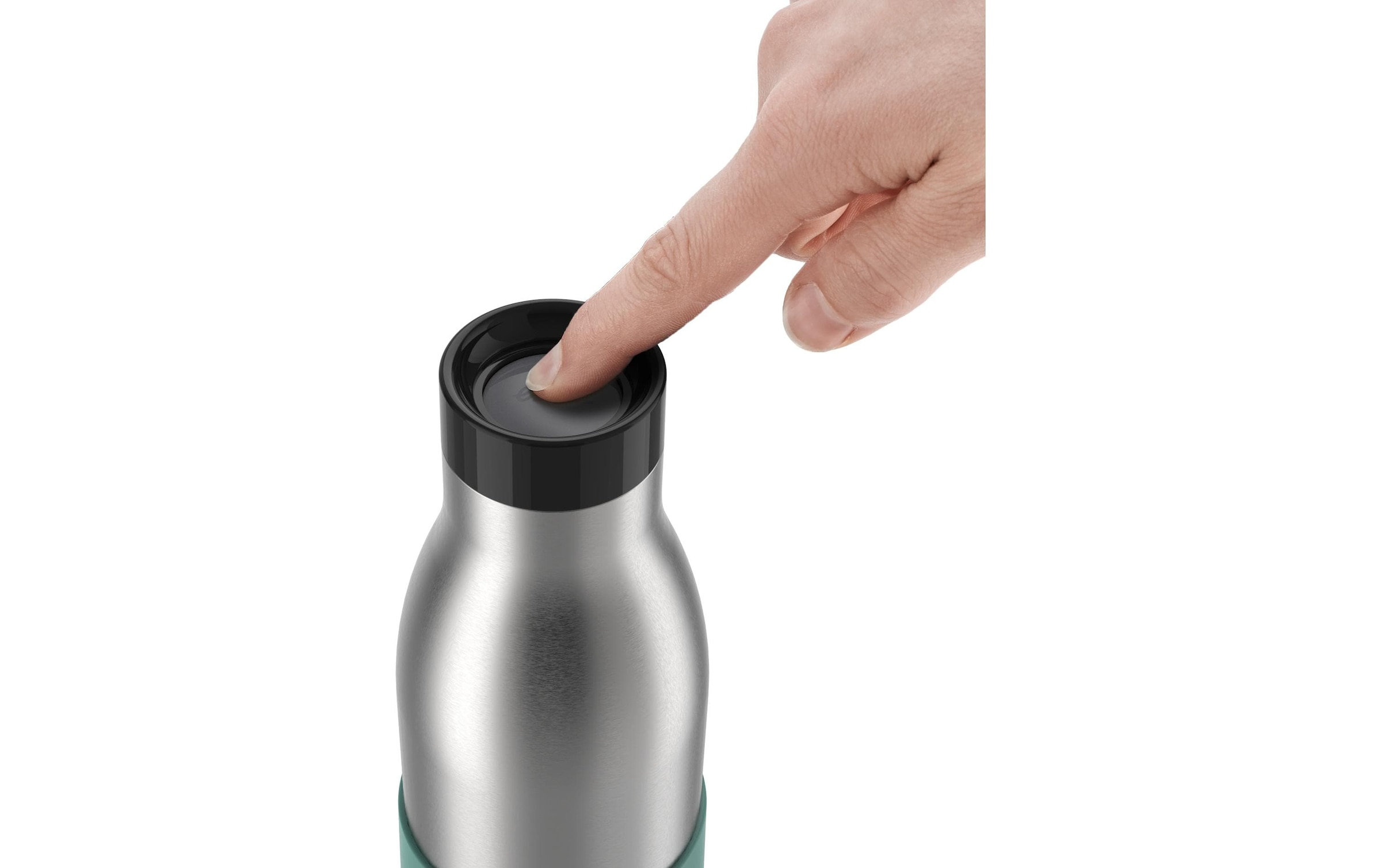 Emsa Trinkflasche »Bludrop Sleeve« Edelstahl/Silikon, Quick-Press, 12h warm/24h kühl
