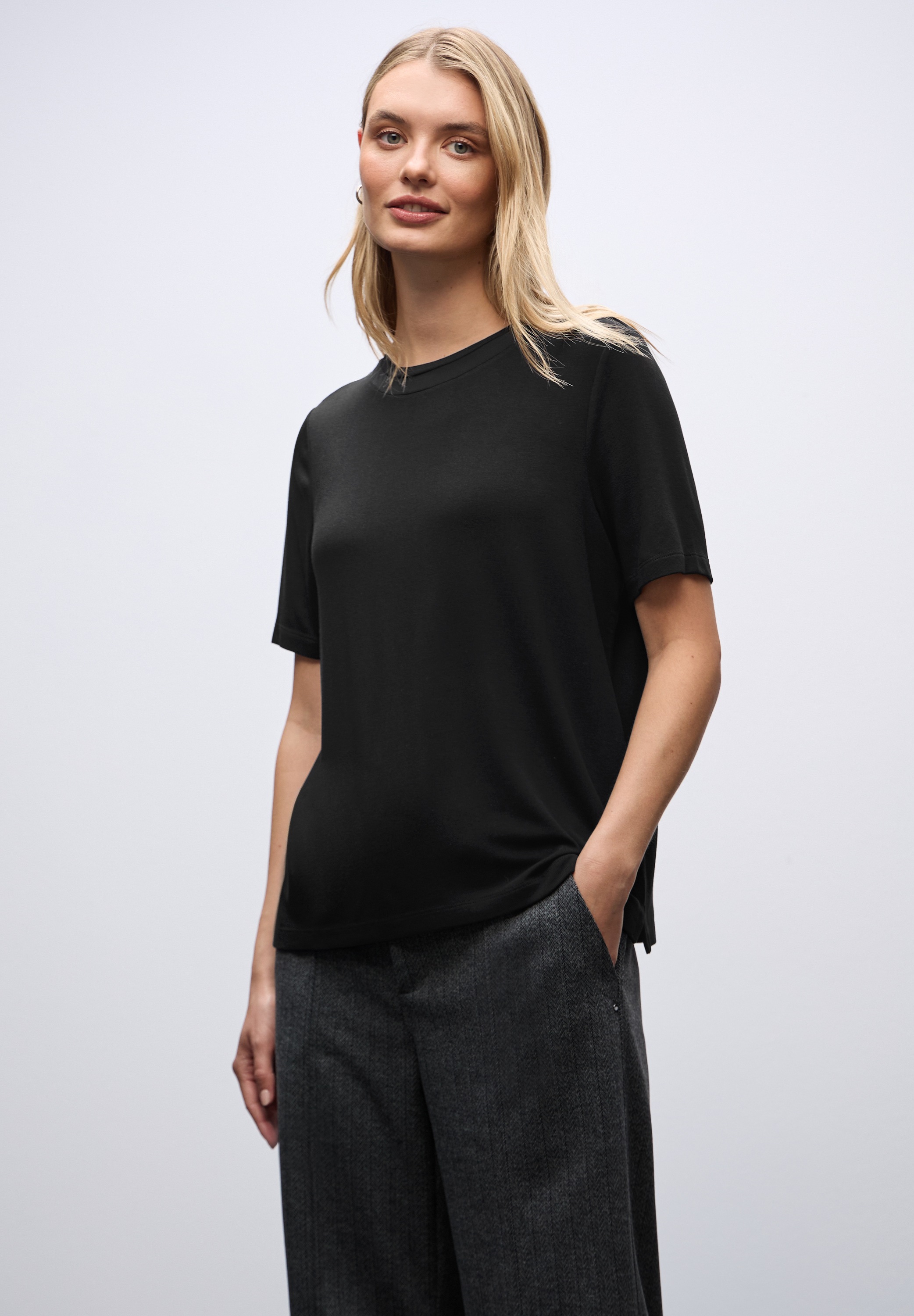 STREET ONE T-shirt à manches courtes mit Chiffon-Detail