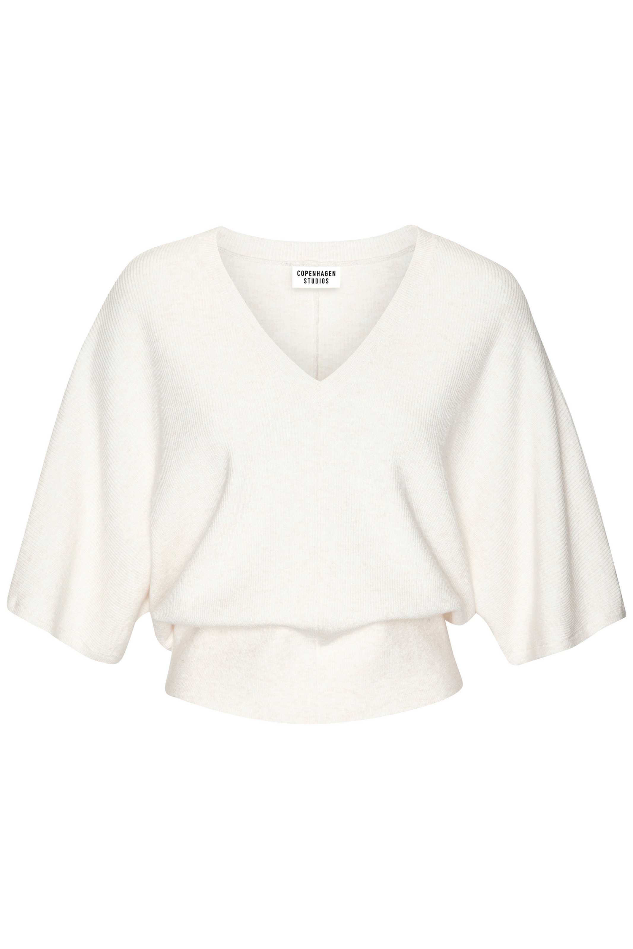 Copenhagen Studios T-shirt chauve-souris aus hochwertiger, feiner Rippe, Loungewear