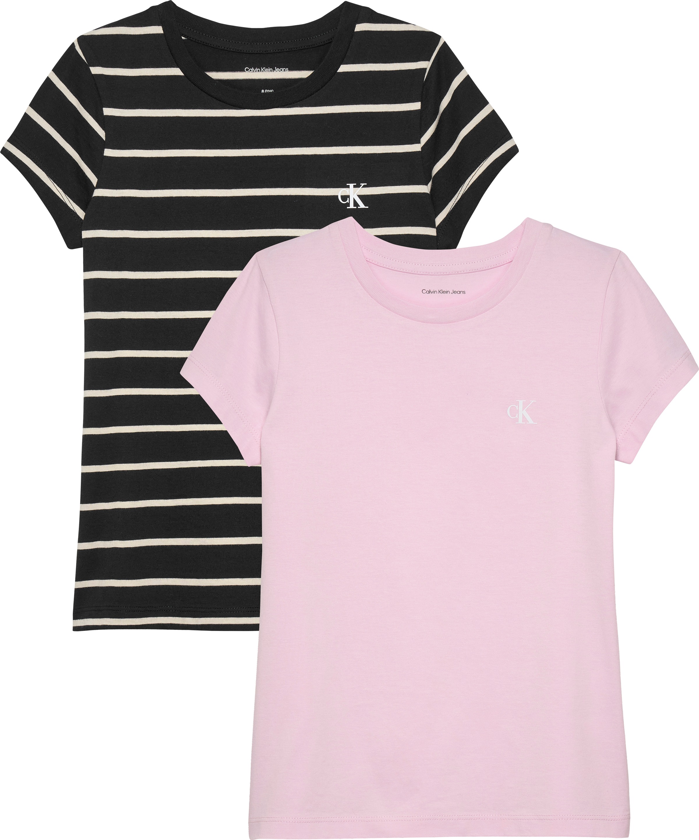 Image of Calvin Klein Jeans T-Shirt "2-PACK STRIPE SLIM SS T-SHIRT" Packung, 2er, für Kinder bis 16 Jahre, unifarben & geringelt