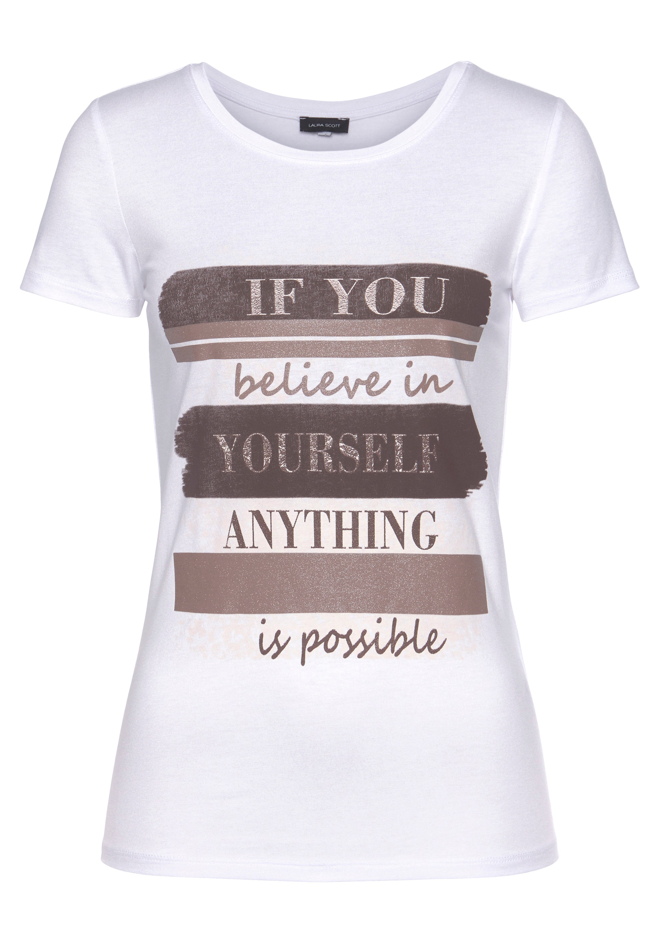 Image of Laura Scott Kurzarmshirt, mit glitzerndem Frontprint bei Ackermann Versand Schweiz