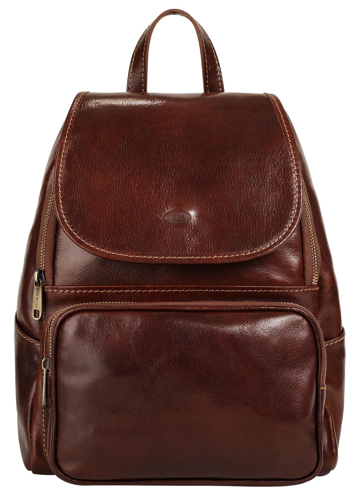 Cityrucksack, echt Leder, Made in Italy