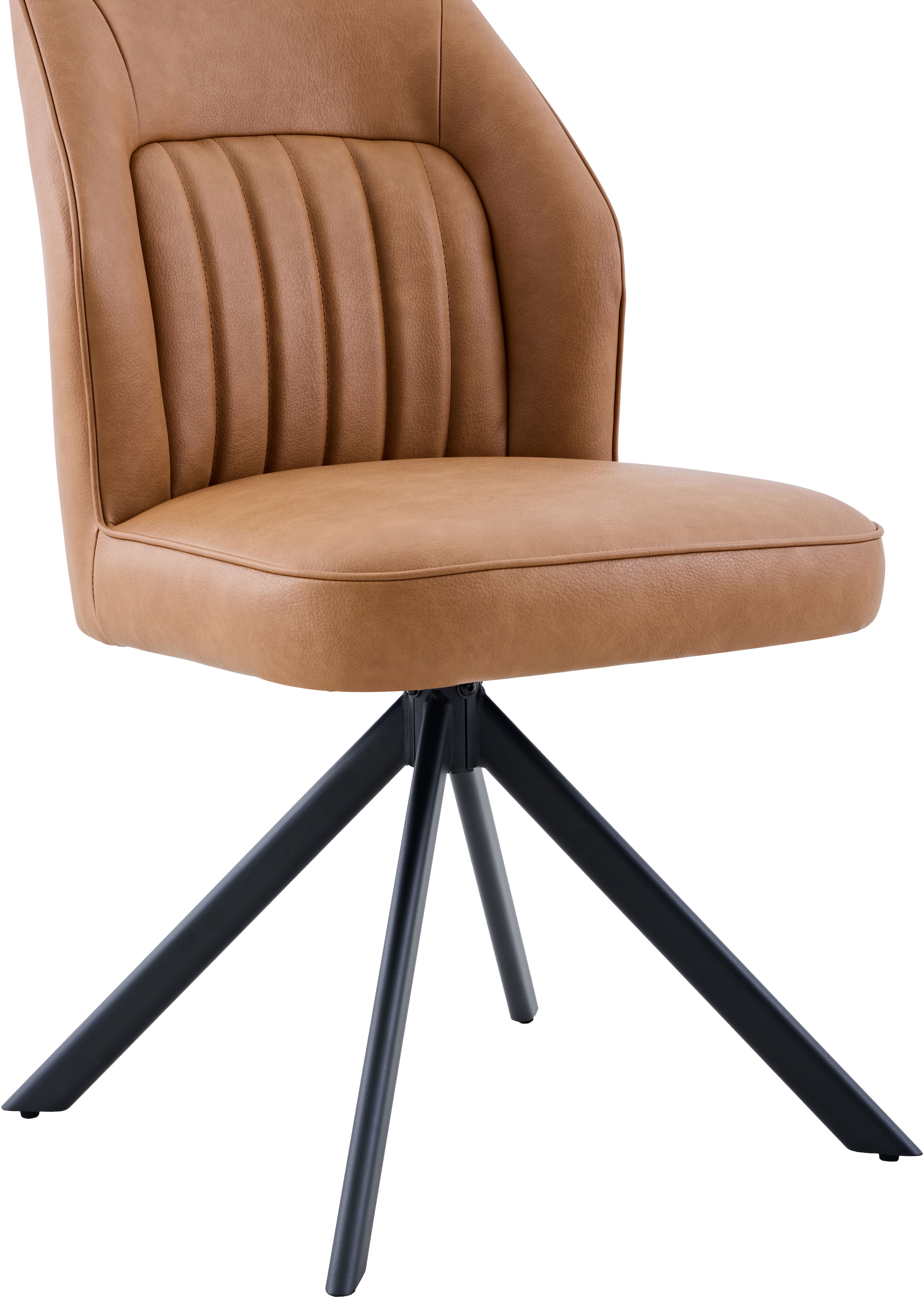 Image of HELA 4-Fussstuhl "PRIZZI" (Set) 1 Stk.4-Fuss, 360 drehbar, Gestell oval, gepolstert, Lederoptik