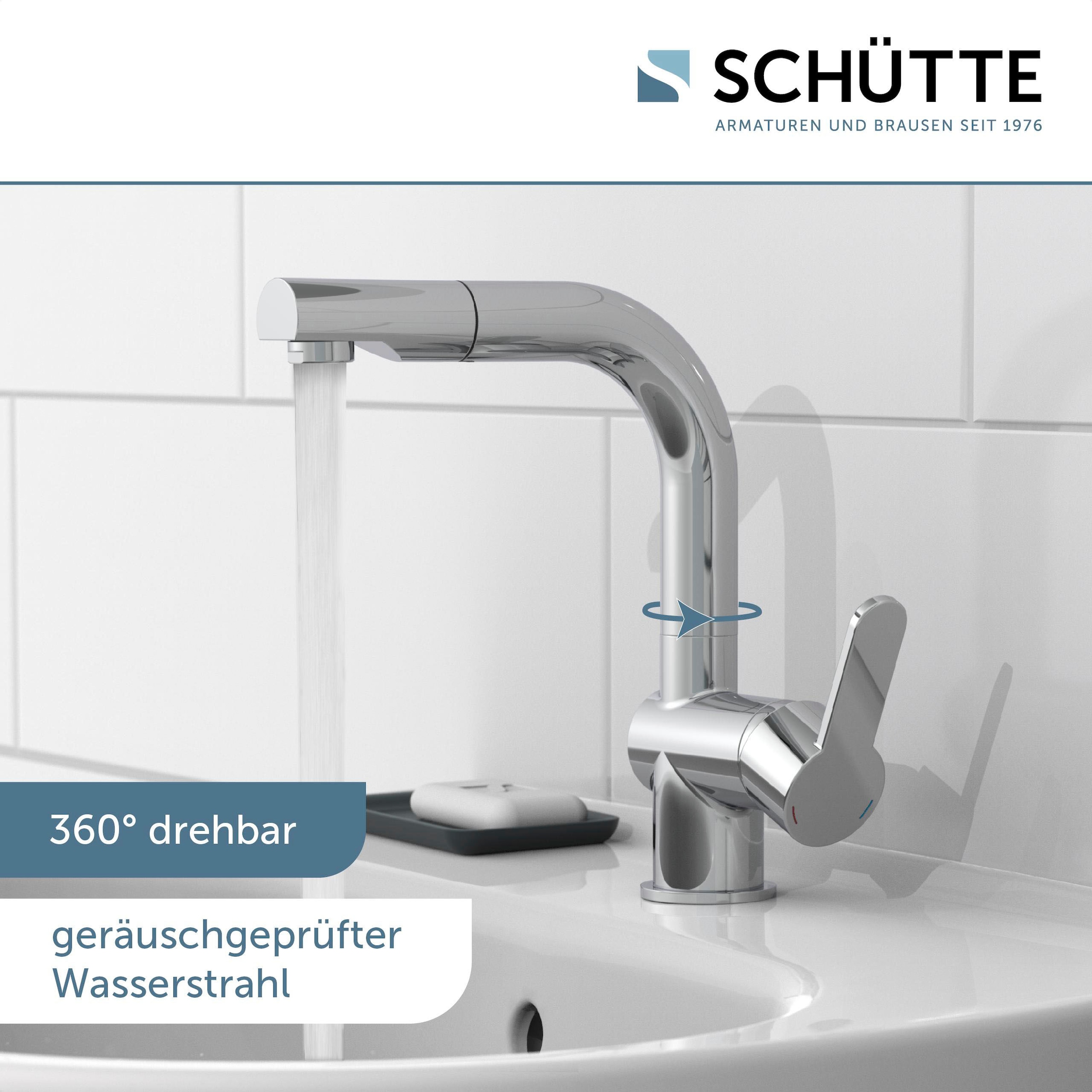 Schütte Robinetterie de salle de bain »3-teilige Serie LONDON« Ensemble,  Économique, protection anti-brûlure, pivotant à 360°, économiseur d’eau