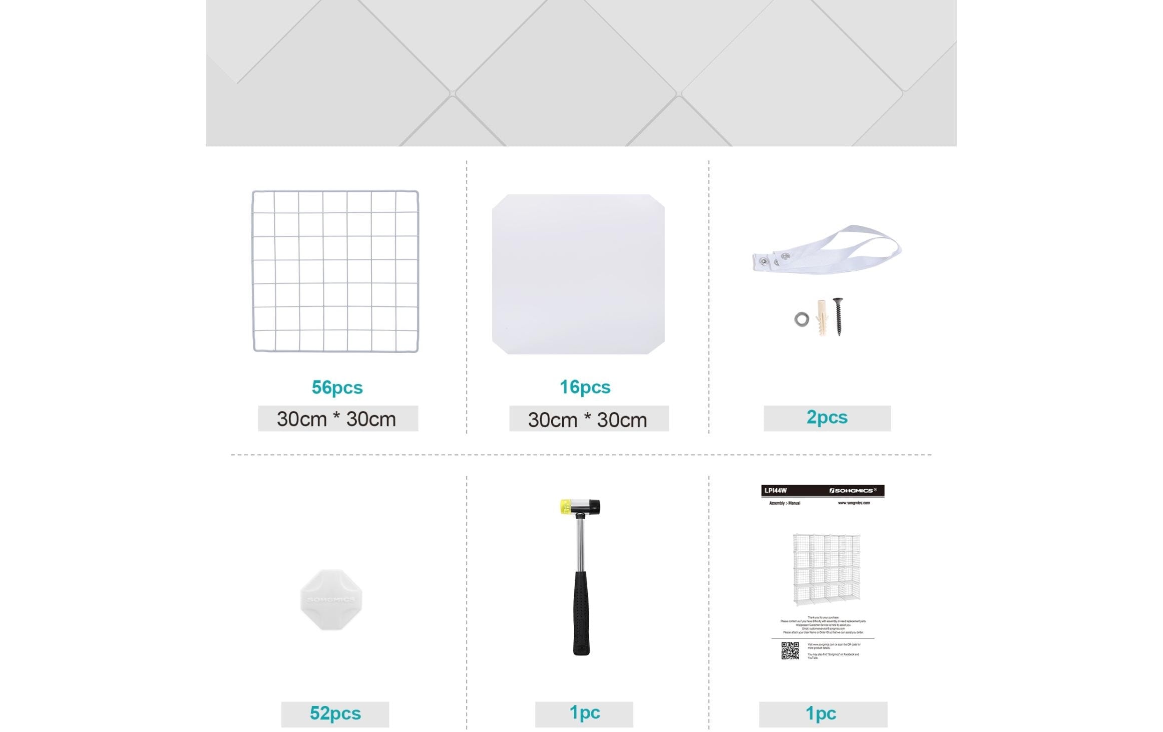SONGMICS Regal »aus, Weiss«
