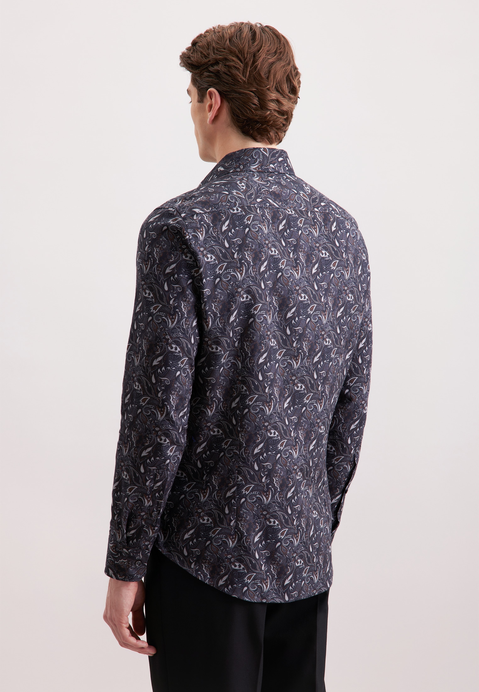 seidensticker Flanellhemd »Schwarze Rose« Slim 1/1 Kentkragen Geblümt