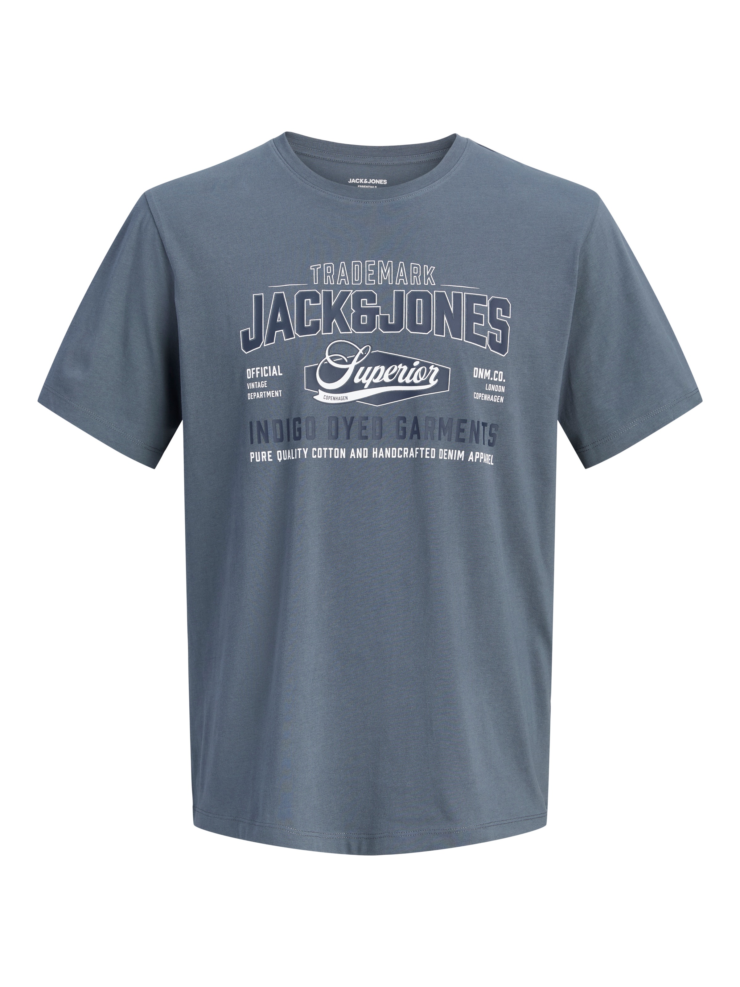 Jack & Jones PlusSize T-shirt »JJELOGO TEE SS O-NECK 2 COL AW26 SN PLS« en pur coton, avec une finition droite au bas, en grande taille