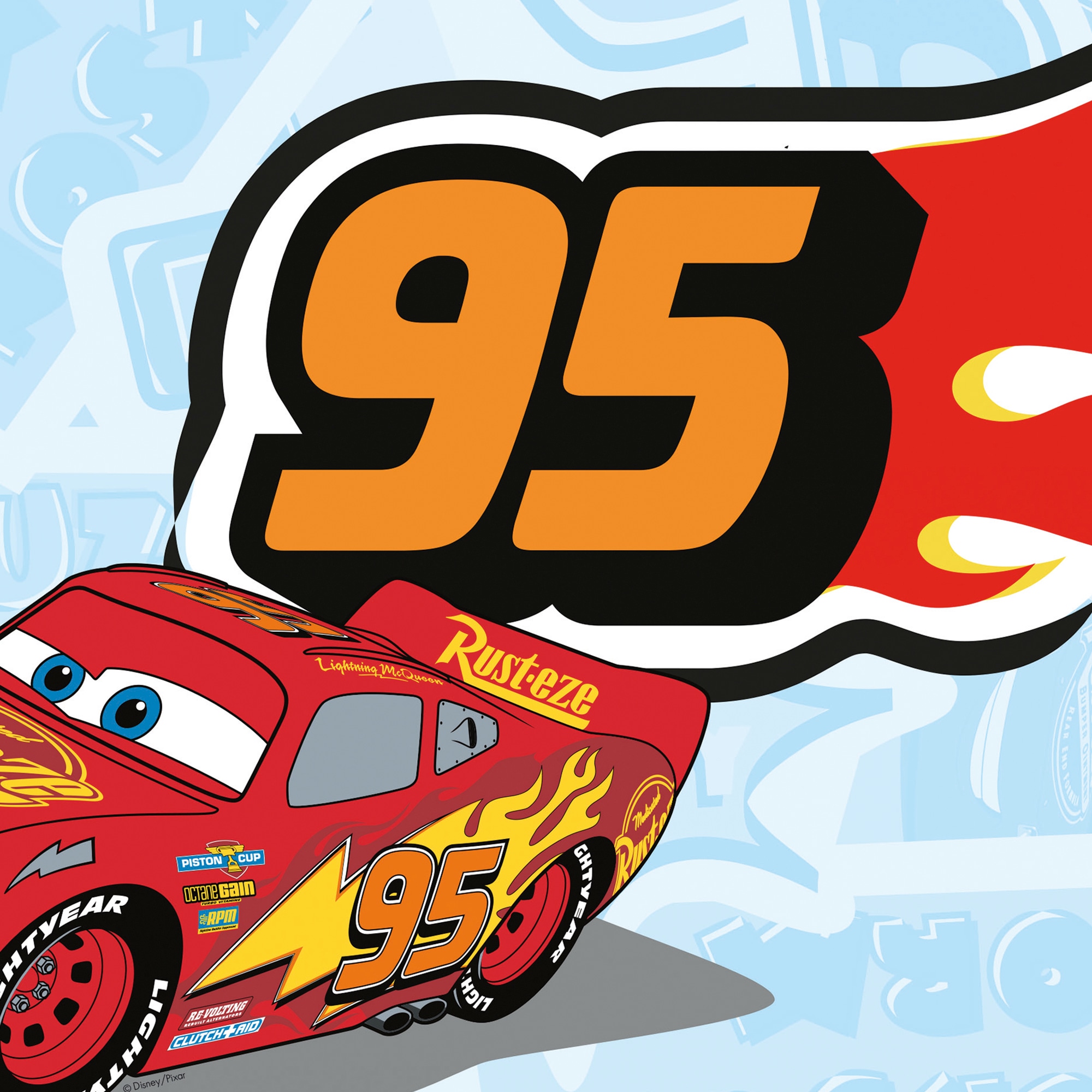 Komar Vliestapete »Cars Let's Race« bedruckt glatt Rolle mit 53 x 1005 cm