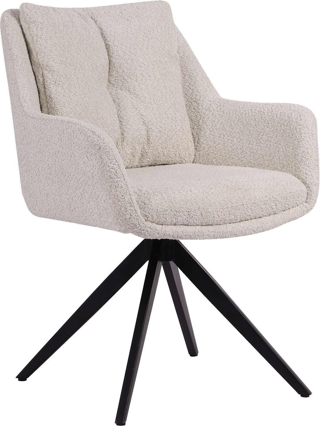 Image of SIT Armlehnstuhl "Bordeaux Bouclé Stoff mit 360 Drehfunktion & Metallgestel" () Flexible Drehfunktion & Öko-Tex Bouclé-Bezug für Komfort