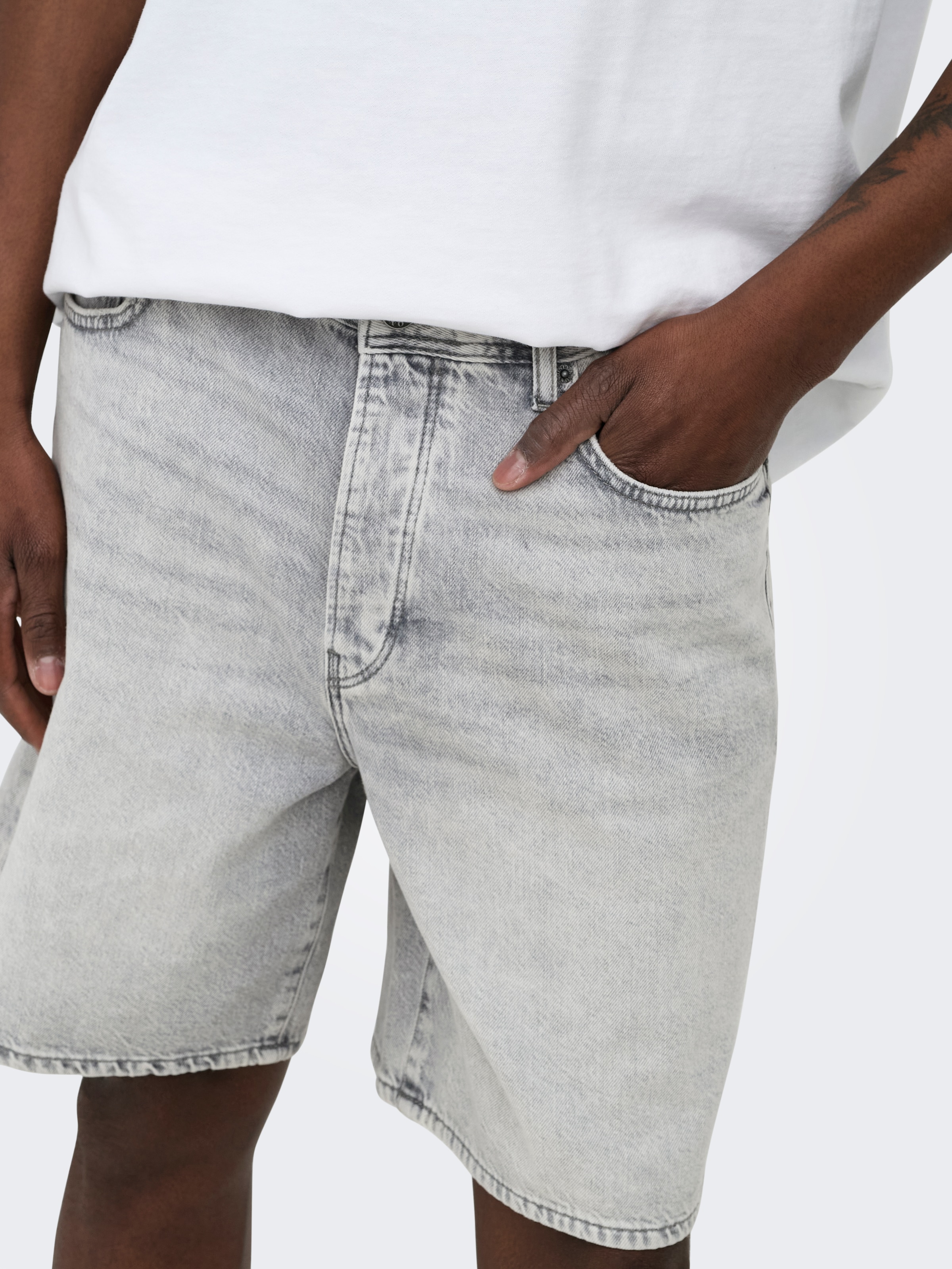 ONLY & SONS Short en jean »ONSFADE LMG 3157 TAI DNM SHORTS NOOS« coton, coupe ample