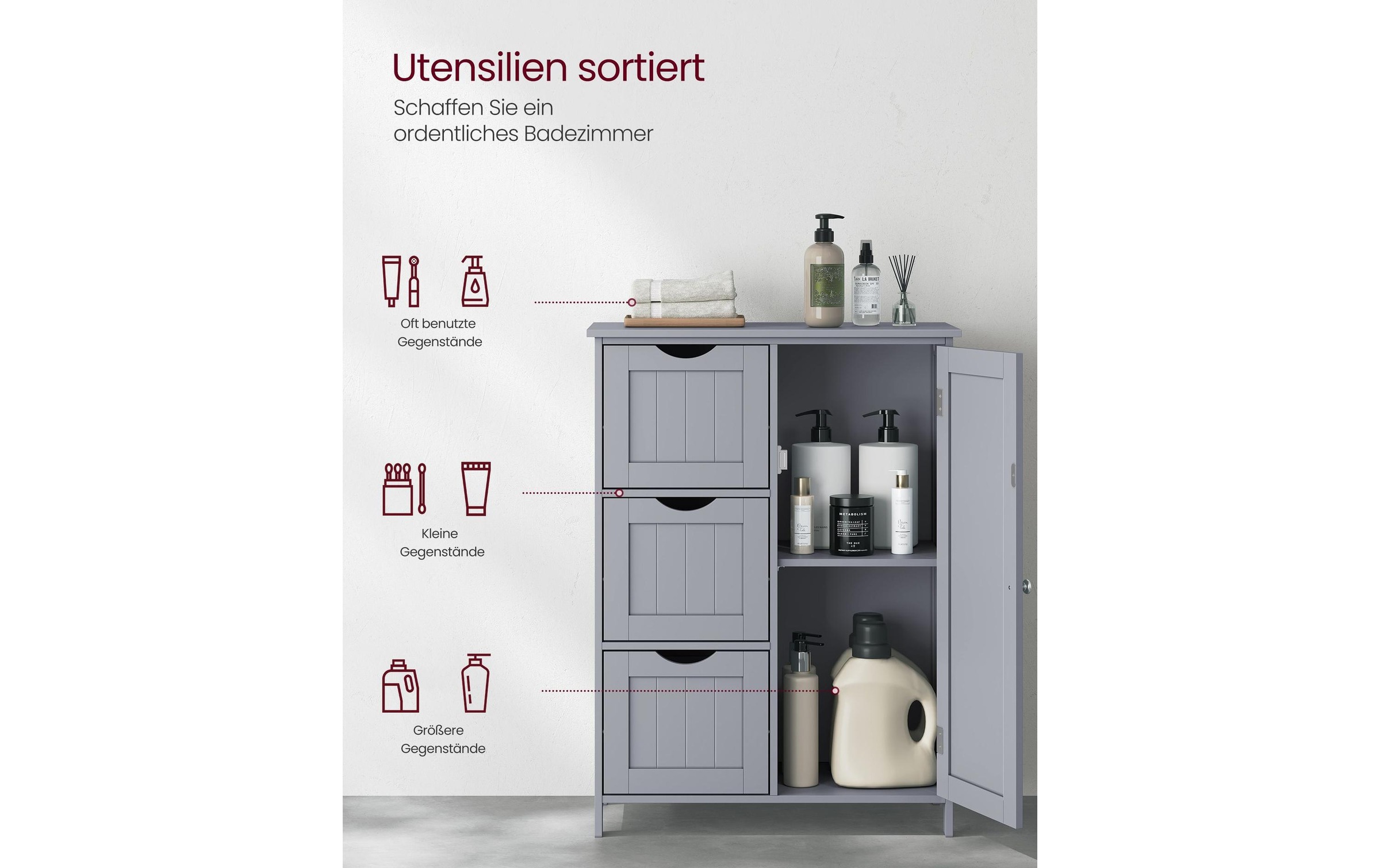 VASAGLE Kommode »in Landhausstil 60 x 80 cm«