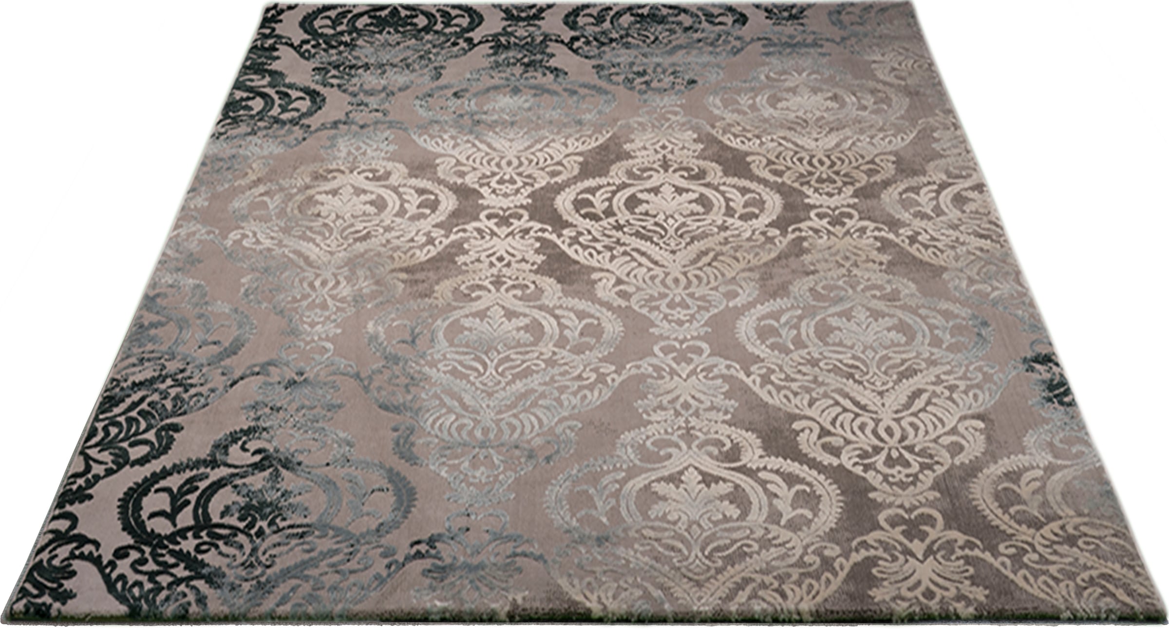 ♕ merinos Teppich Vintage Glanz mit Design, Wohnzimmer auf rechteckig, versandkostenfrei »Bahar«, Hoch-Tief-Struktur