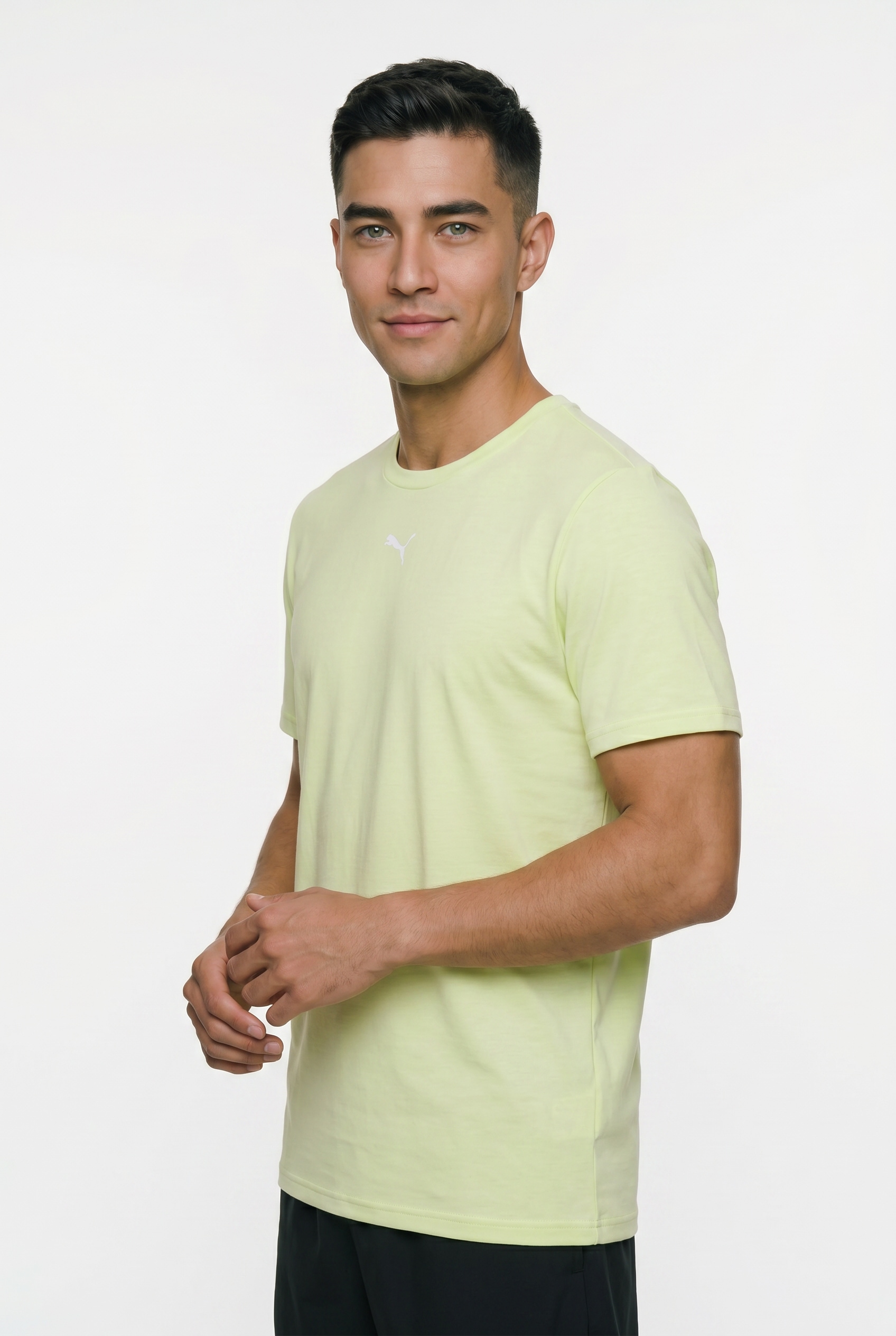 PUMA T-shirt d'entraînement »M TAD ESSENTIALS HEATHER CAT TEE (CF SMALL CAT)« T-shirt basique, manches courtes, pour mode sportive