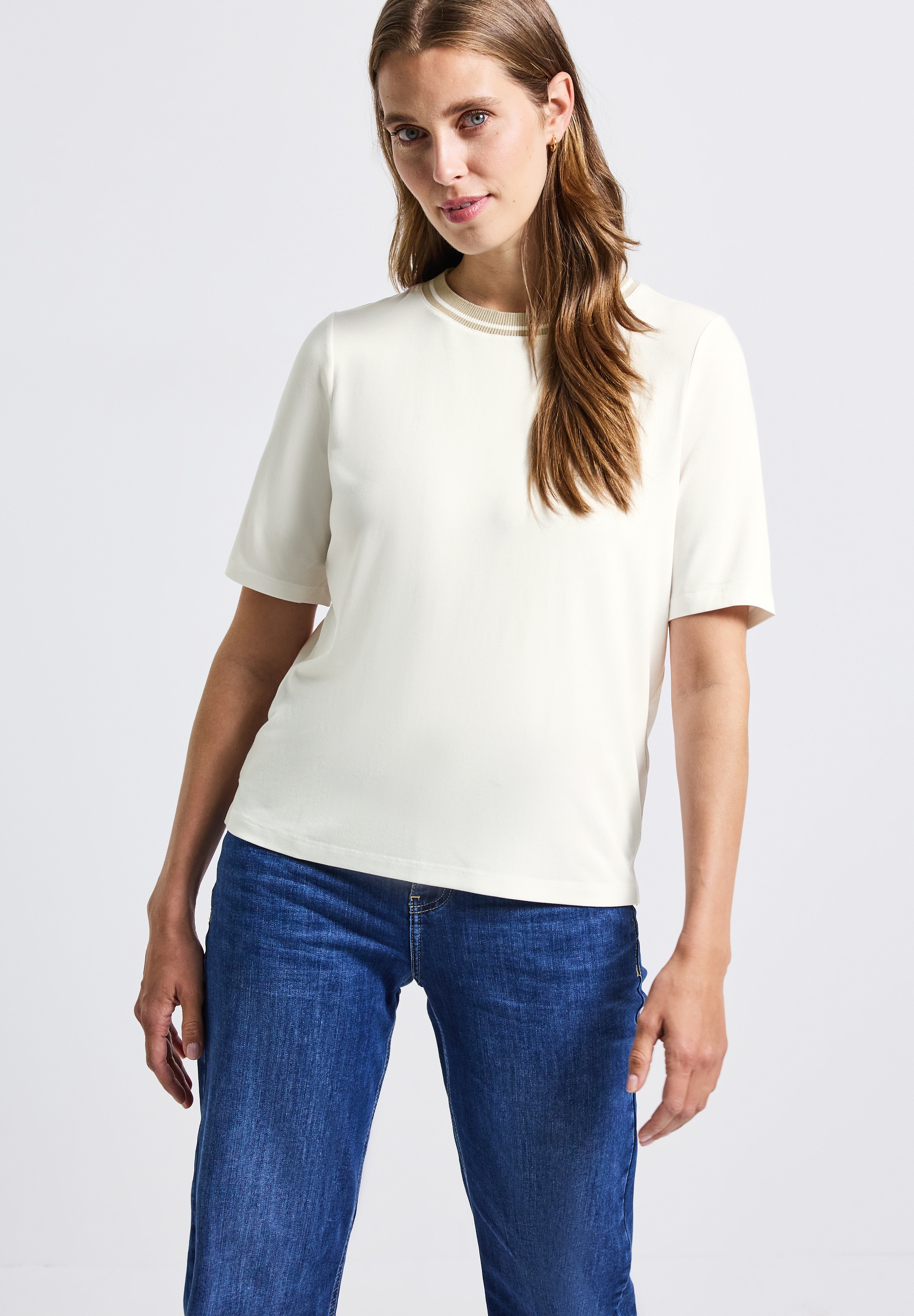 Image of STREET ONE T-Shirt mit Rippdetail