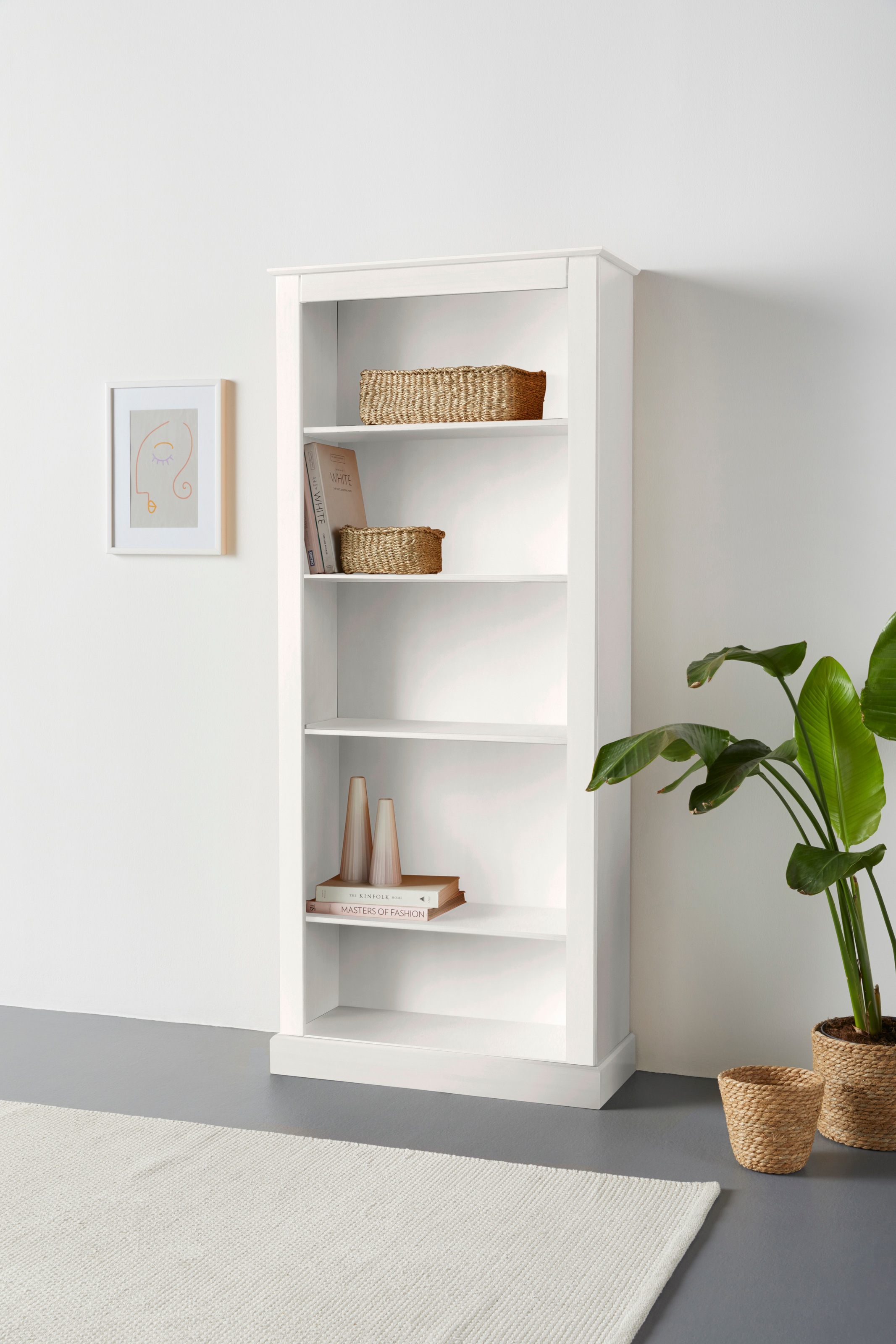 Image of GOODproduct Bücherregal "Liotta" mit 4 verstellbare Einlegeböden, aus massivem Kiefernholz