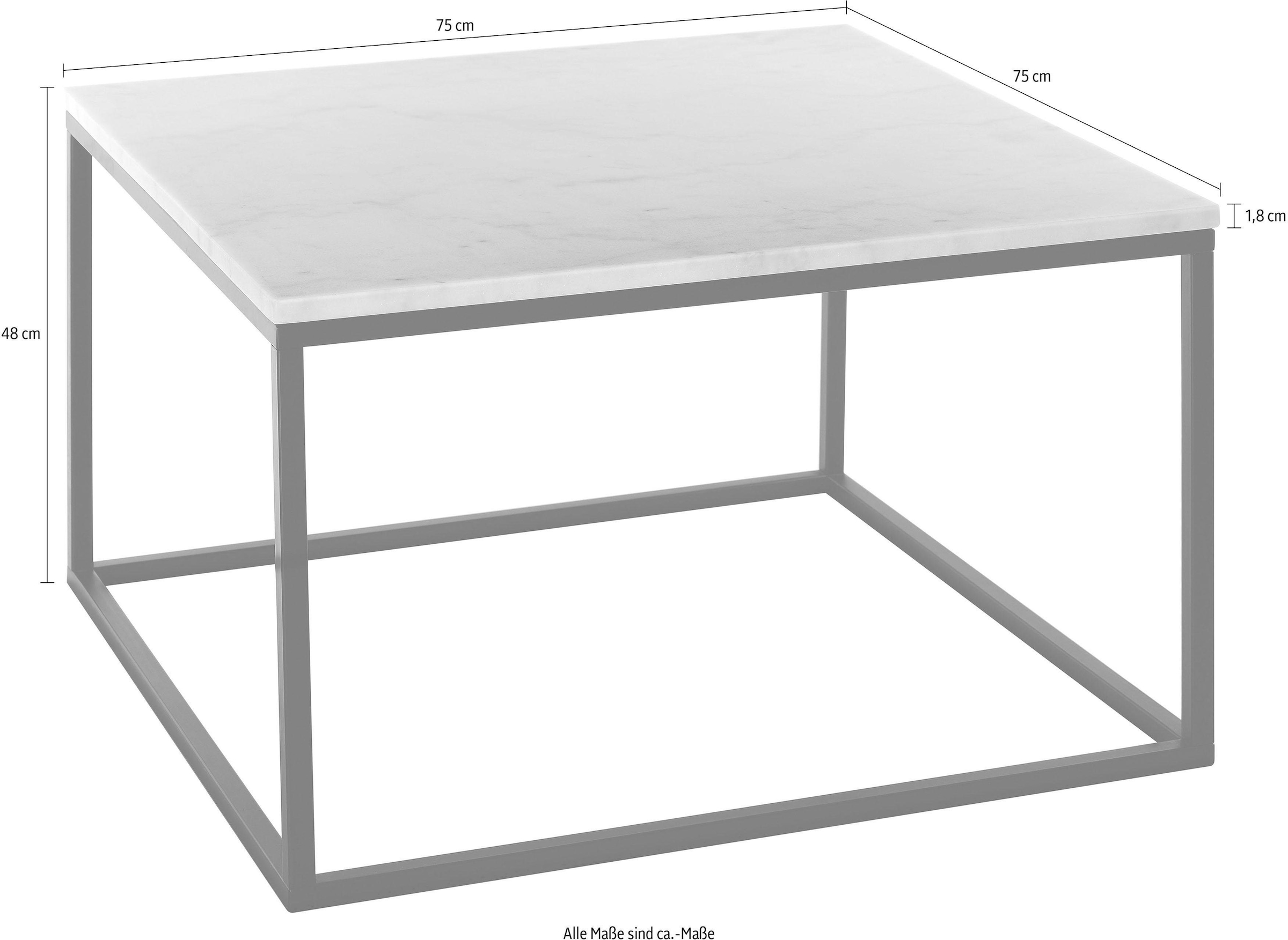 SIT Table basse »Wien aus Marmor mit Metallgestell – quadratisches Design« marbre véritable avec bord droit et structure métallique stable