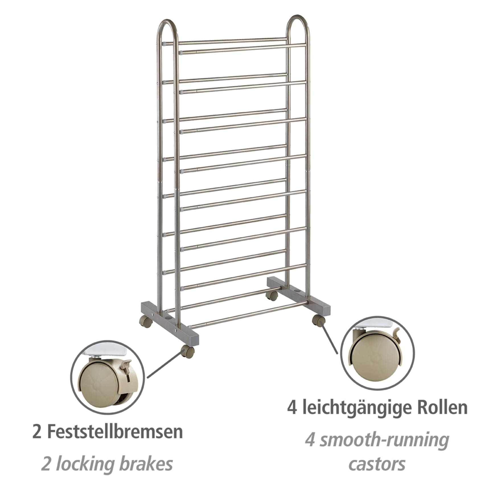 WENKO Schuhregal »Modell Giant«, für bis zu 42 Paar Schuhe, ausziehbar und fahrbar, mit 4 Rollen