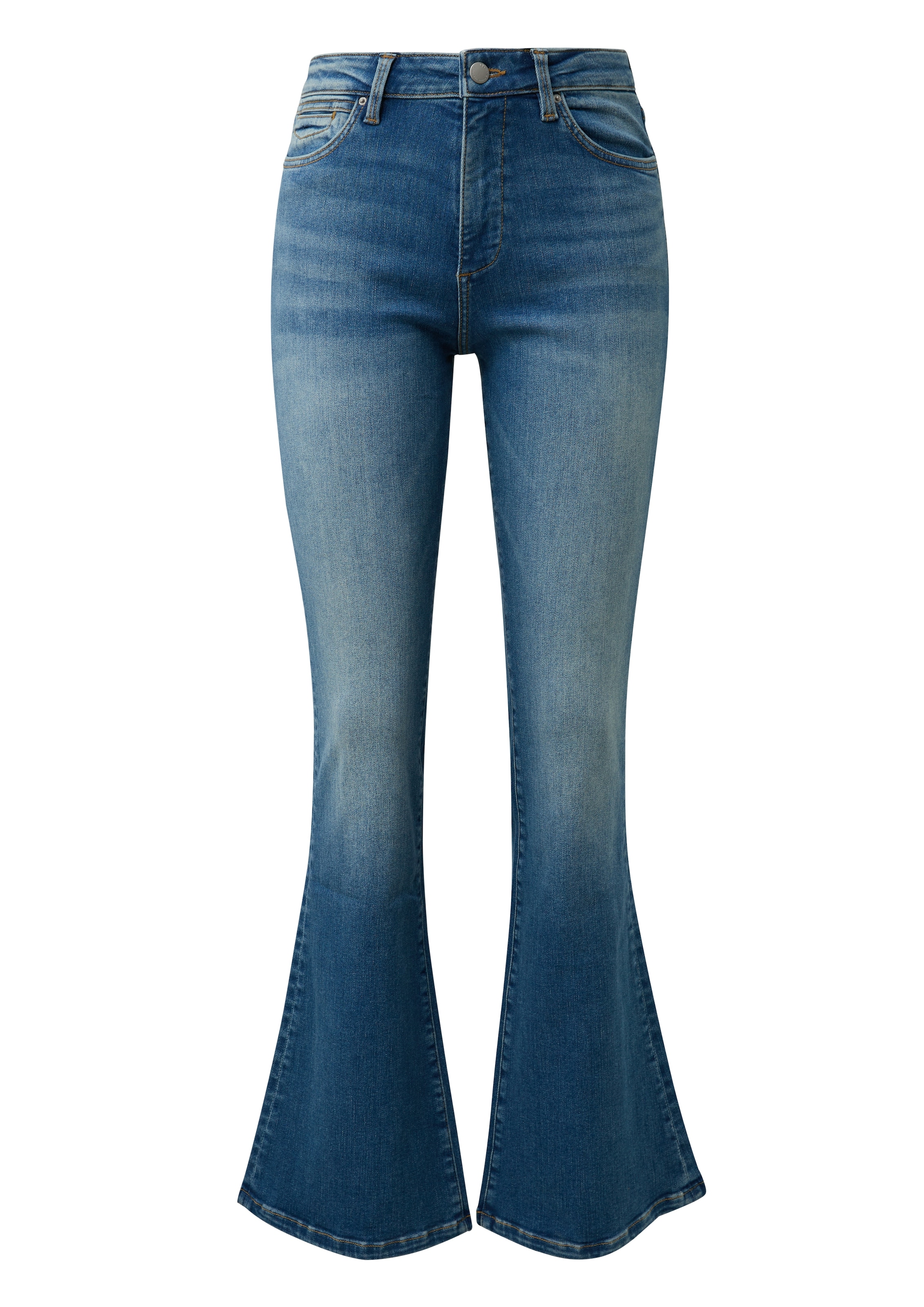QS 5-Pocket-Jeans mit Schlag und Stretch