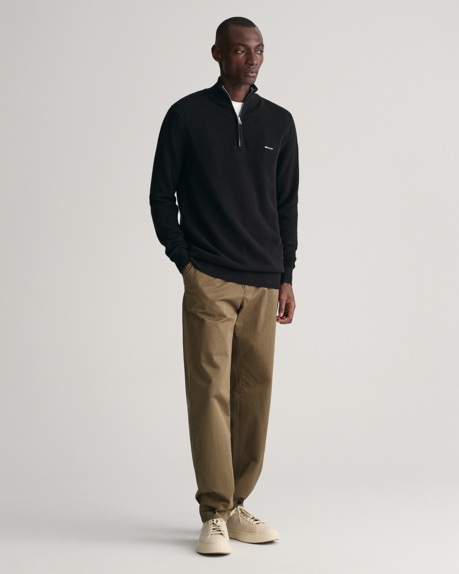 Gant Troyer »COTTON PIQUE HALF ZIP«, mit Piqué-Struktur