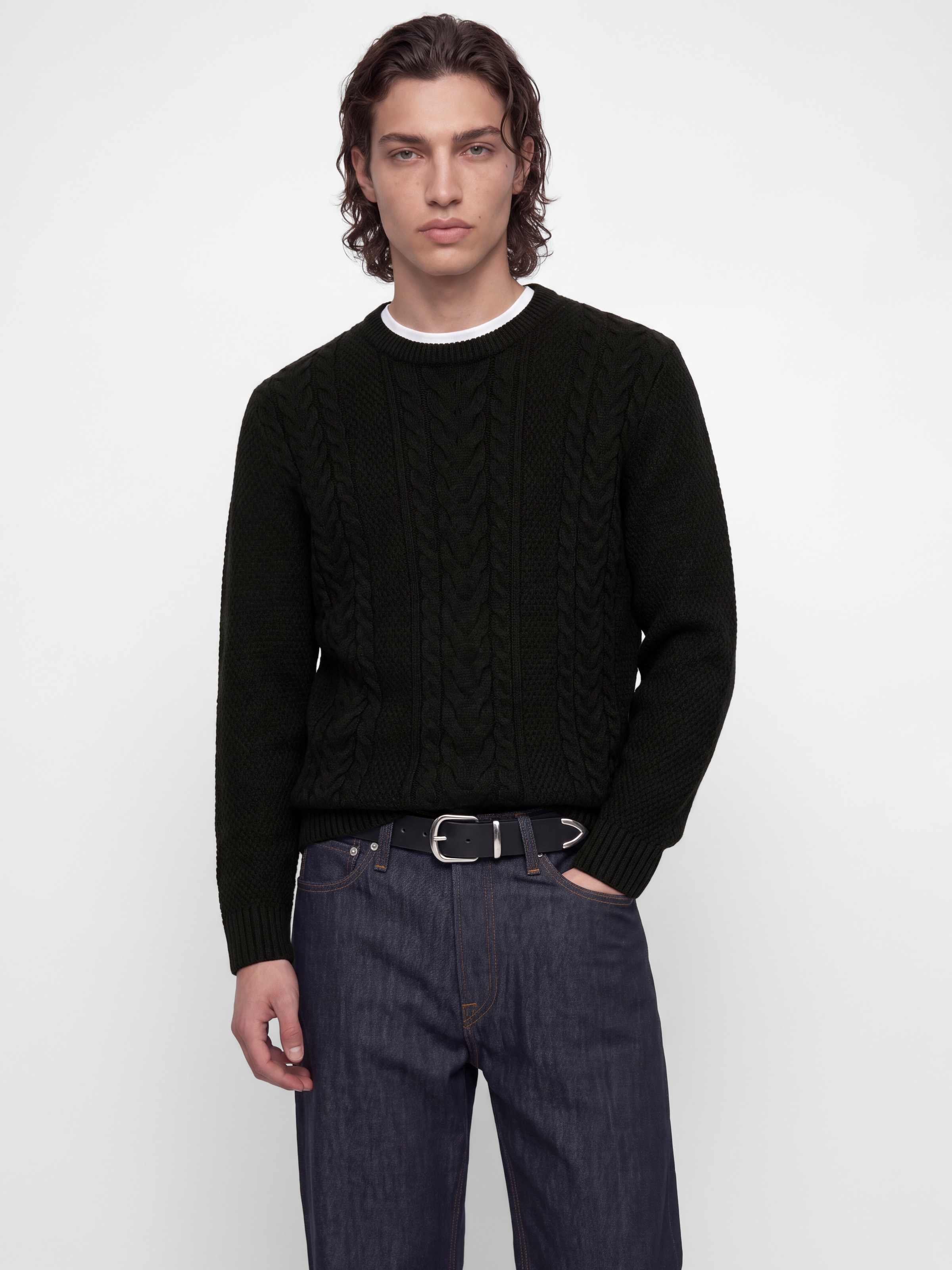 Image of Jack & Jones Strickpullover "JJJAMES KNIT CREW NECK" Materialmix, regular fit