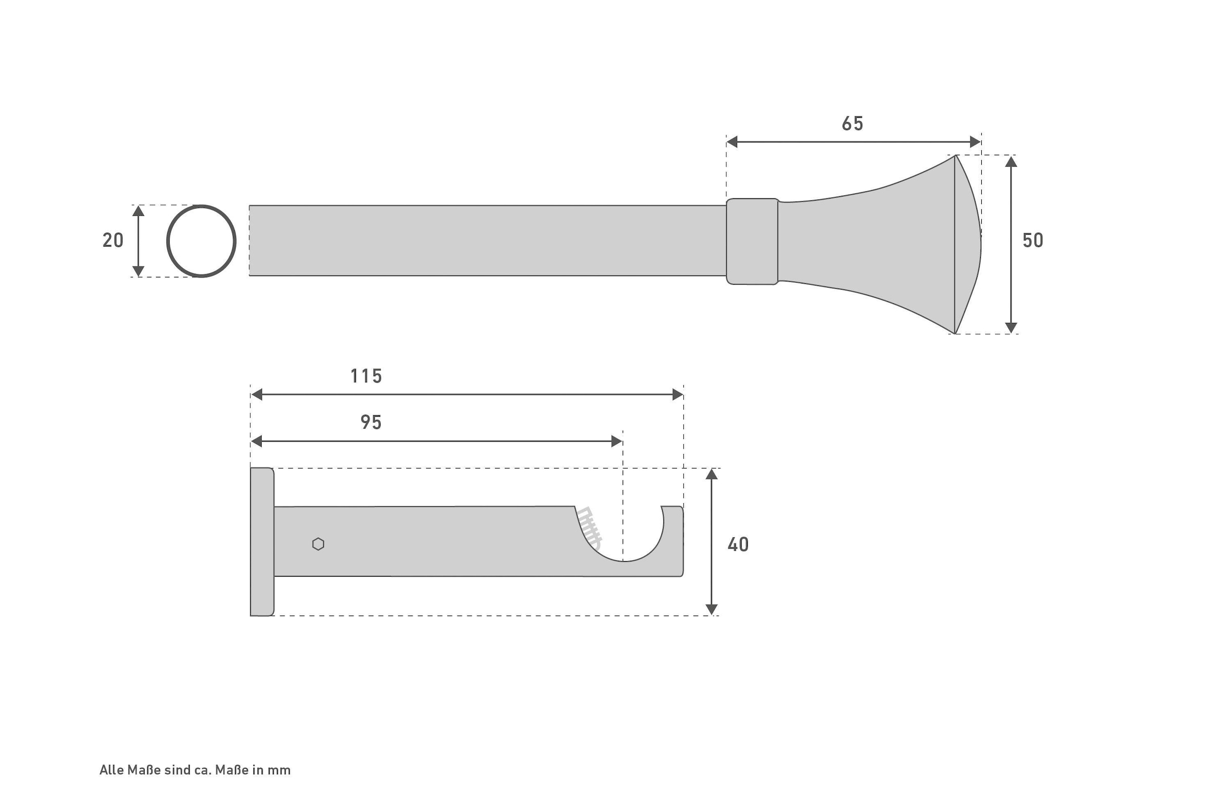 Good Life Vorhangstange »Cono«, 1 läufig-läufig, Fixmass