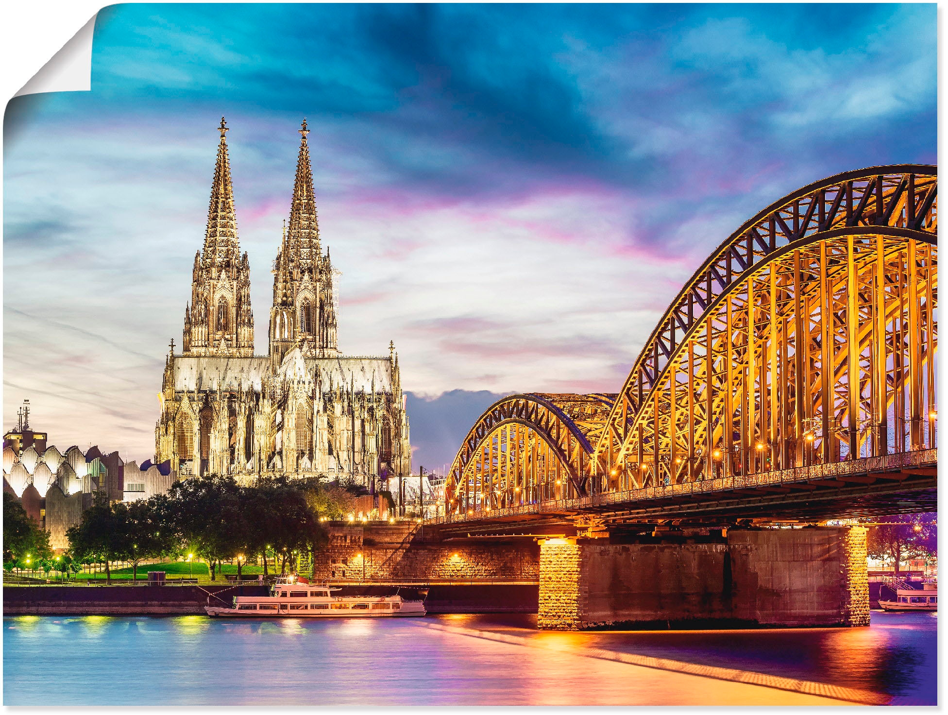 Image of Artland Poster "Dom und Brücke in Köln" Deutschland 1 Stk. tlg. ohne Rahmen