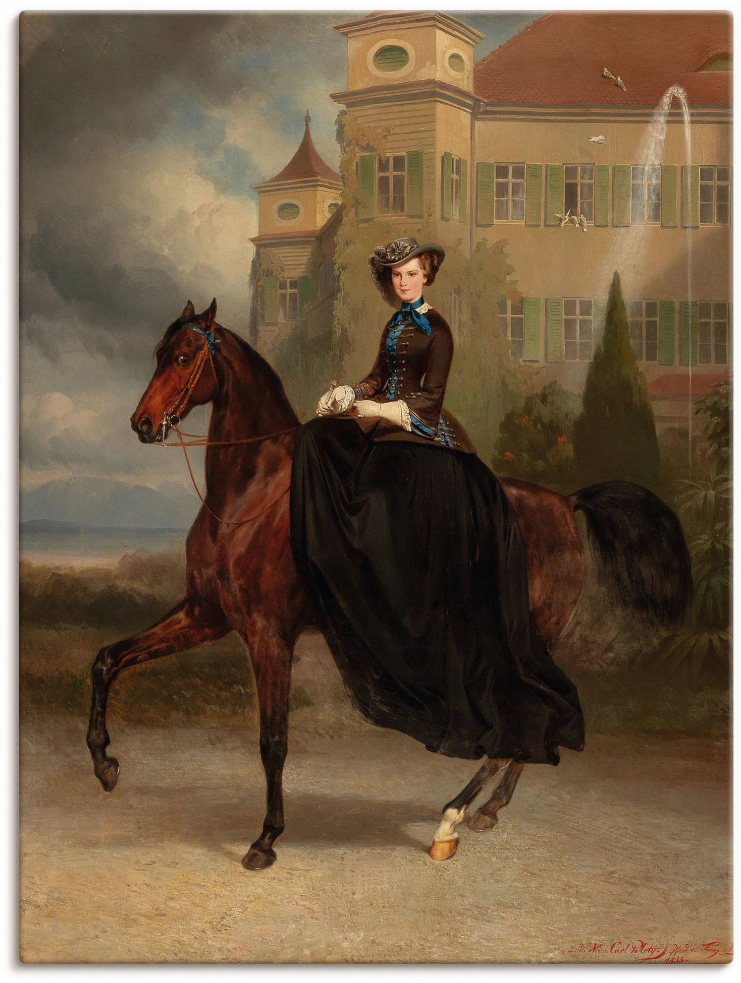 Image of Artland Leinwandbild "Kaiserin Elisabeth von Österreich" Historische Persönlichkeiten 1 Stk. tlg. auf Holzrahmen gespannt