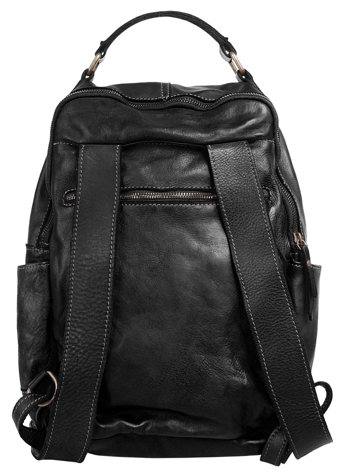 X-Zone Laptoprucksack, echt Leder, Made in Italy