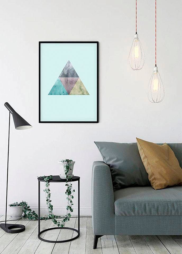 Poster »Triangles Top Blue«, Formen-Kunst, (1 St.), Kinderzimmer, Schlafzimmer,...