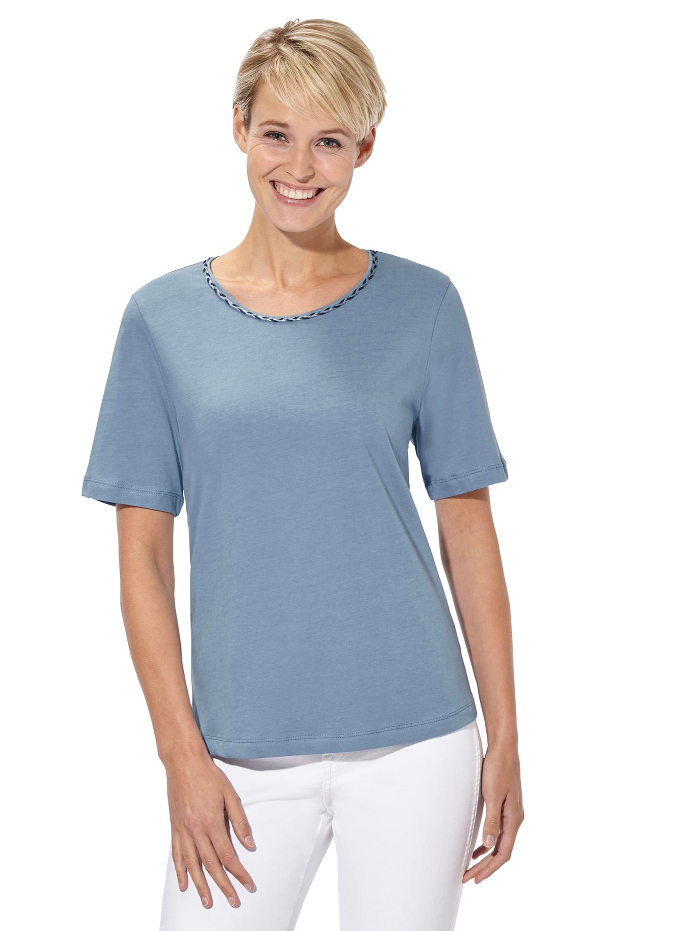 Shirt mit schmalen geflochtenen Bändern