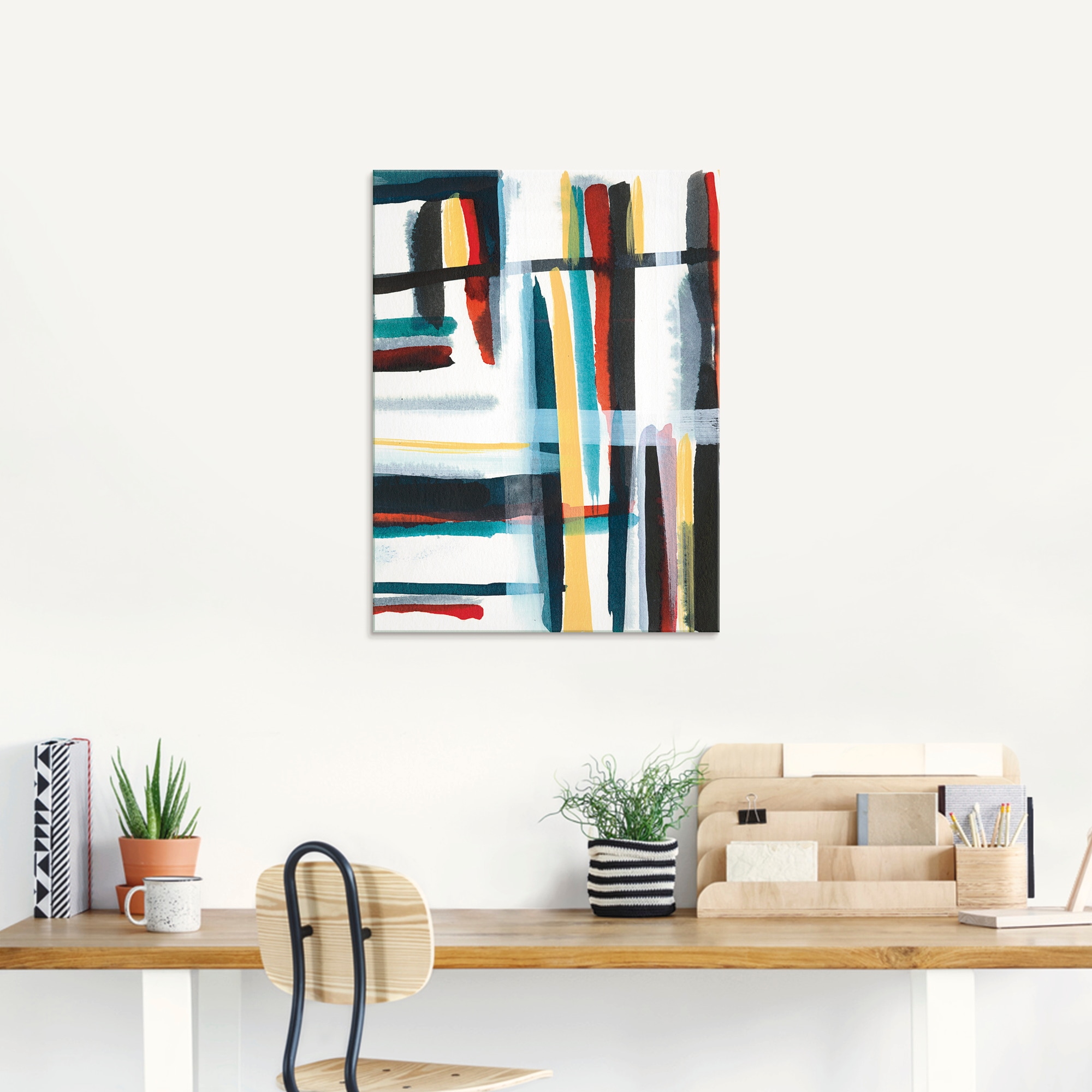 Artland Glasbild »Bücherregal I«, Muster, (1 St.), in verschiedenen Grössen