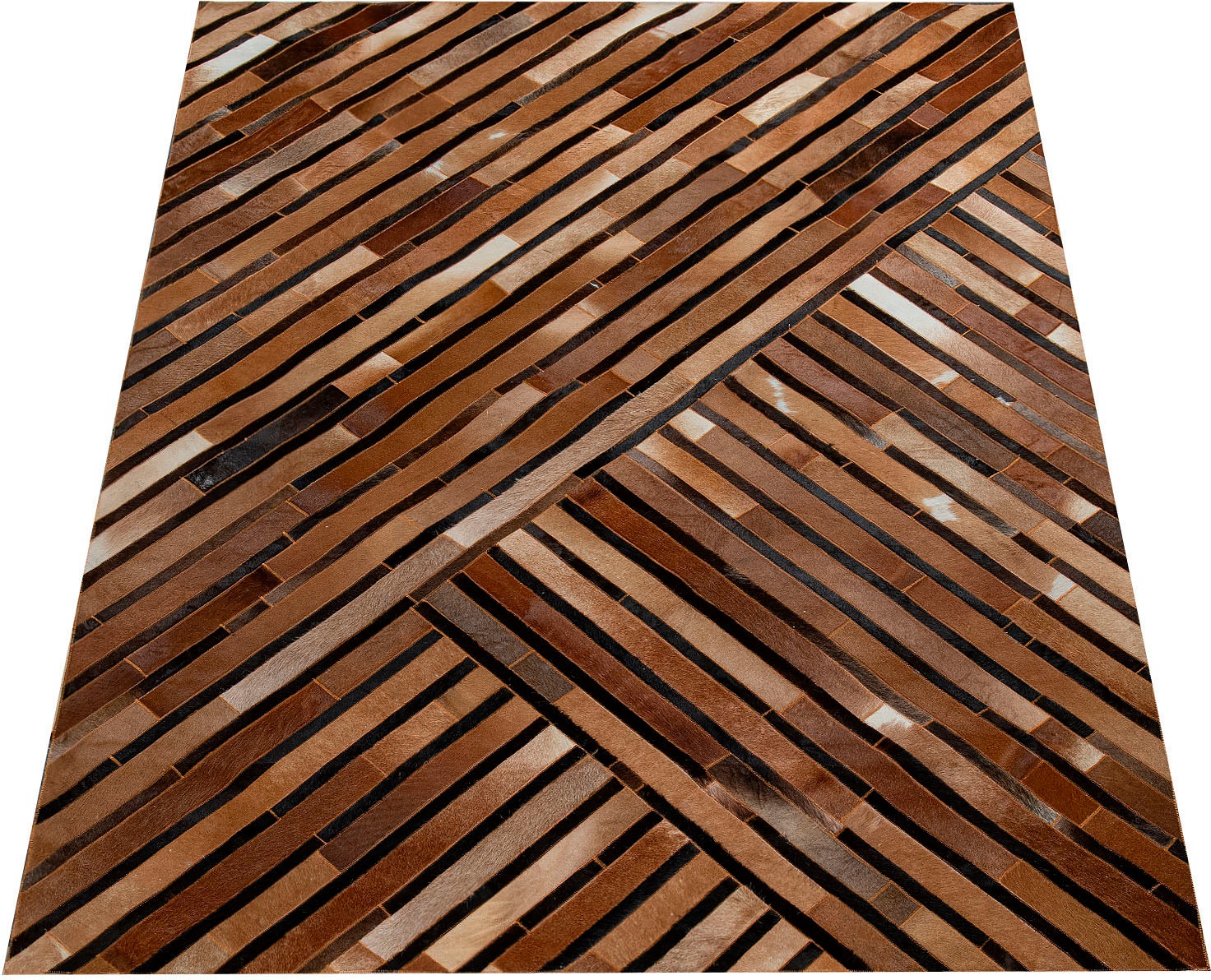 Image of Paco Home Fellteppich »Western 701«, rechteckig, 10 mm Höhe, Patchwork, echtes Rinderfell und Wolle, Wohnzimmer bei Ackermann Versand Schweiz