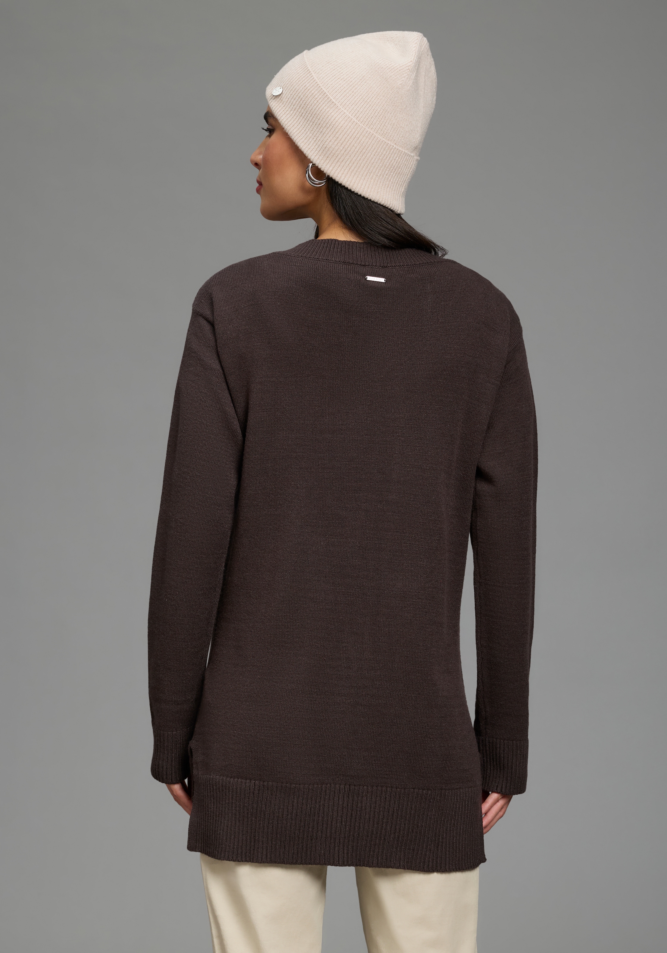 Laura Scott Pull en tricot »mit femininem V-Ausschnitt« en mélange de viscose doux