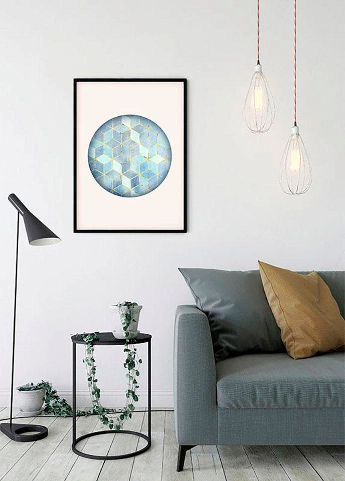 Image of Komar Bild "Mosaik Circle Azzuro" Formen Kunst 1 Stk. tlg. Wandbild zur Dekoration - ohne Rahmen