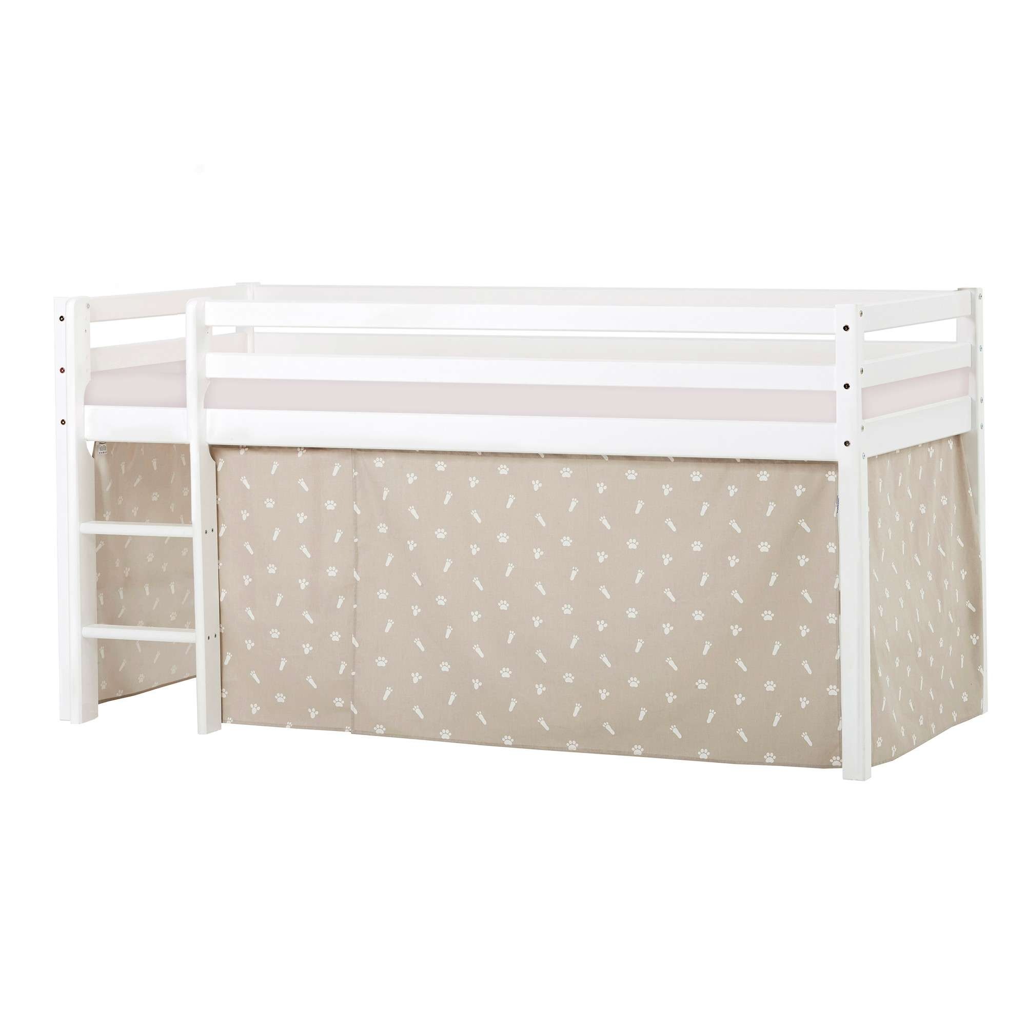 Hoppekids Hochbett »ECO Dream, Kinderbett, Spielbett, Halbhohes Bett aus Massivholz«, inkl. Vorhang-Set Creator, Bettgrösse & Matratze wählbar